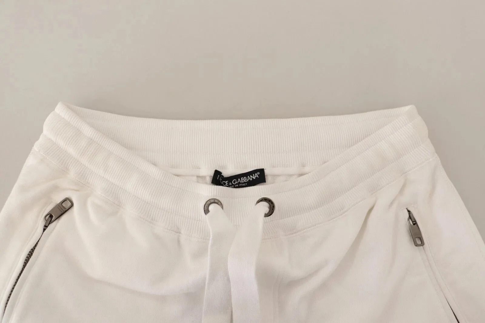 Dolce & Gabbana White Cotton Logo Patch Sweatpants Jogging Pants sold by Siebentaschen product image thumbnail 4