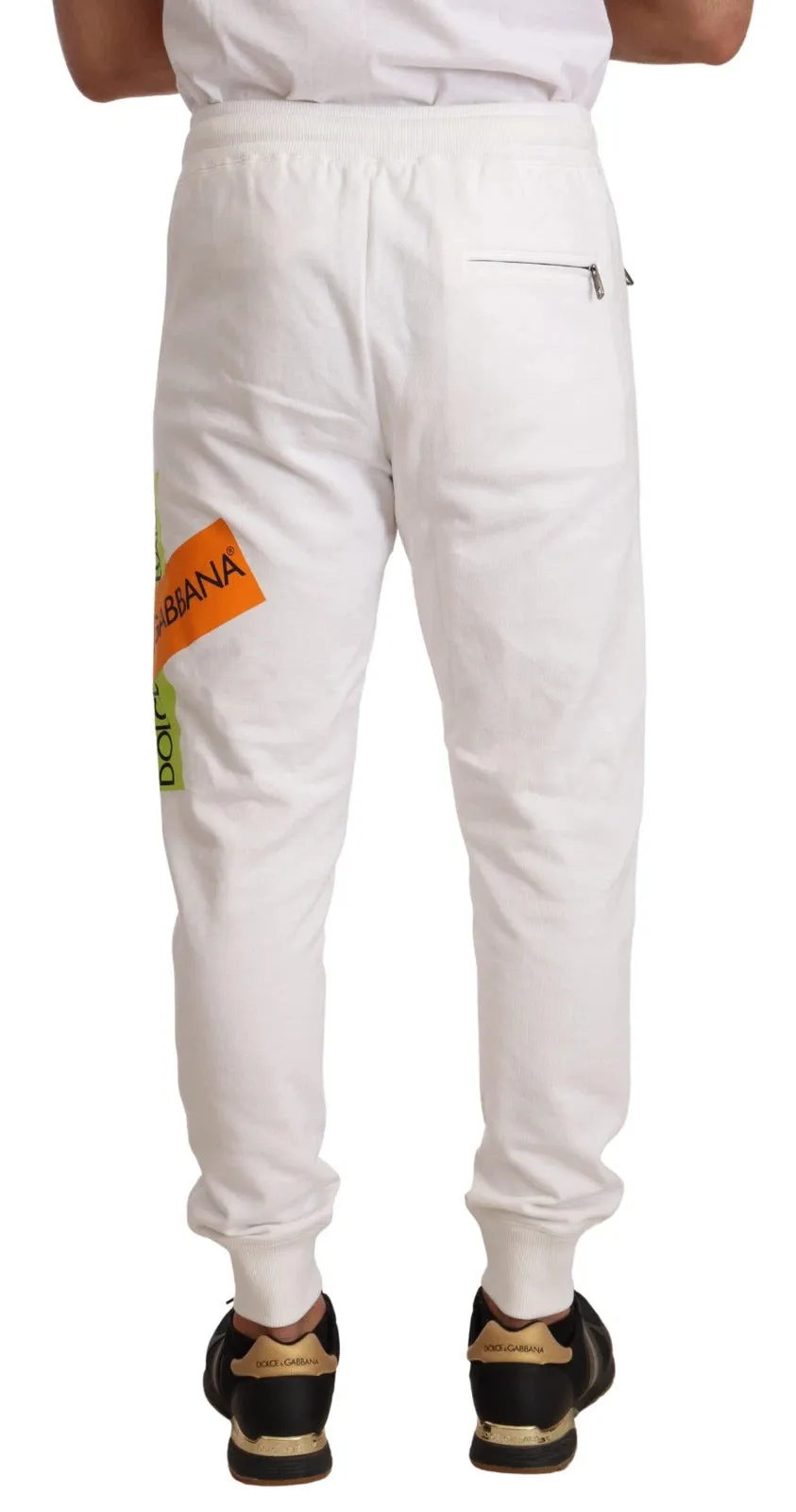 Dolce & Gabbana White Cotton Logo Patch Sweatpants Jogging Pants sold by Siebentaschen product image thumbnail 2