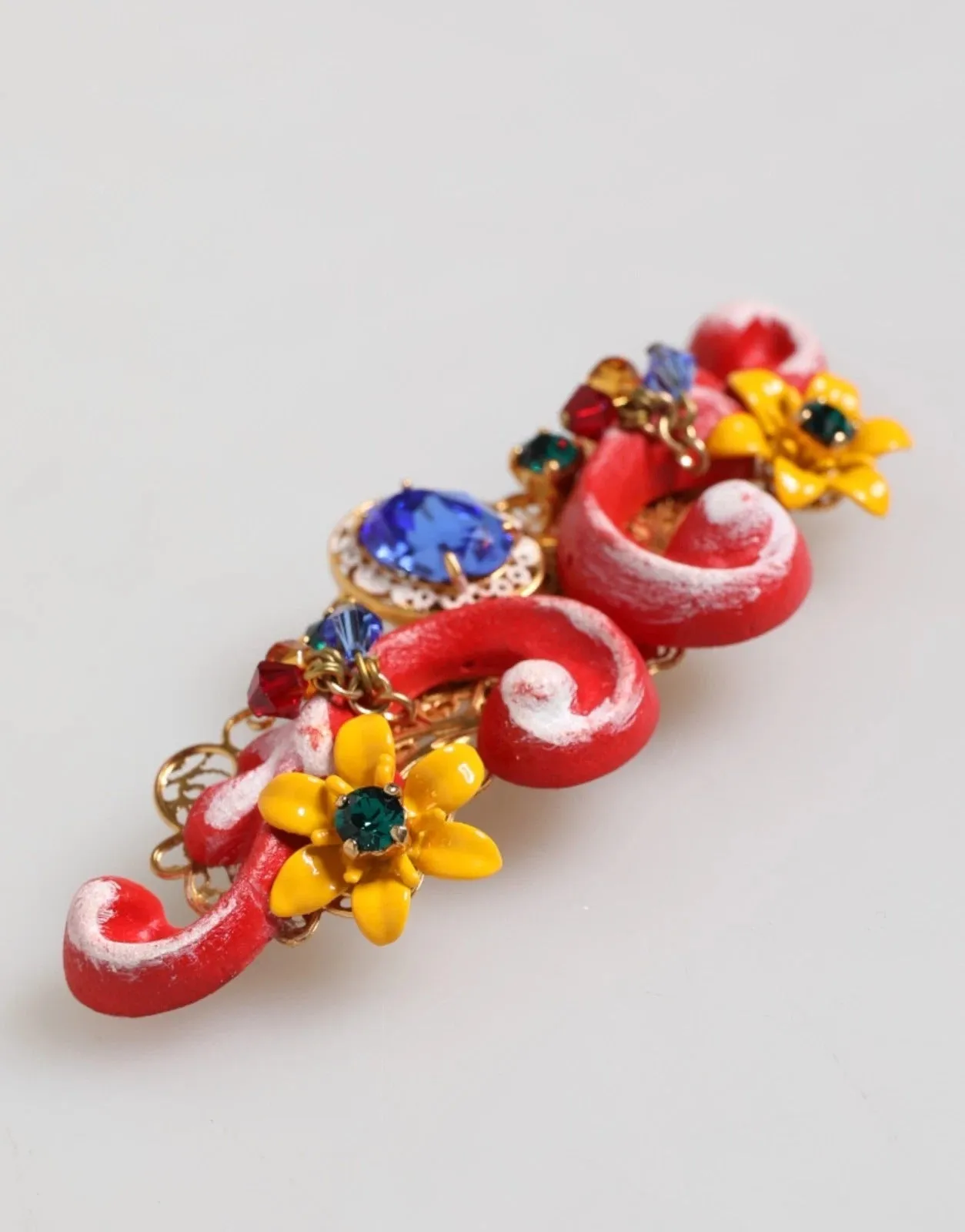 Dolce & Gabbana Multicolor Spring CARRETTO Gold Brass Crystal Hair Clip sold by Siebentaschen product image thumbnail 2