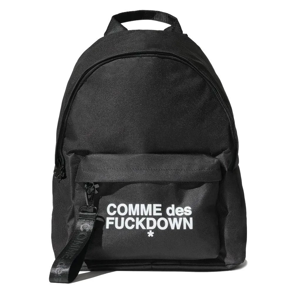 Comme Des Fuckdown Black Polyester Backpack sold by Siebentaschen