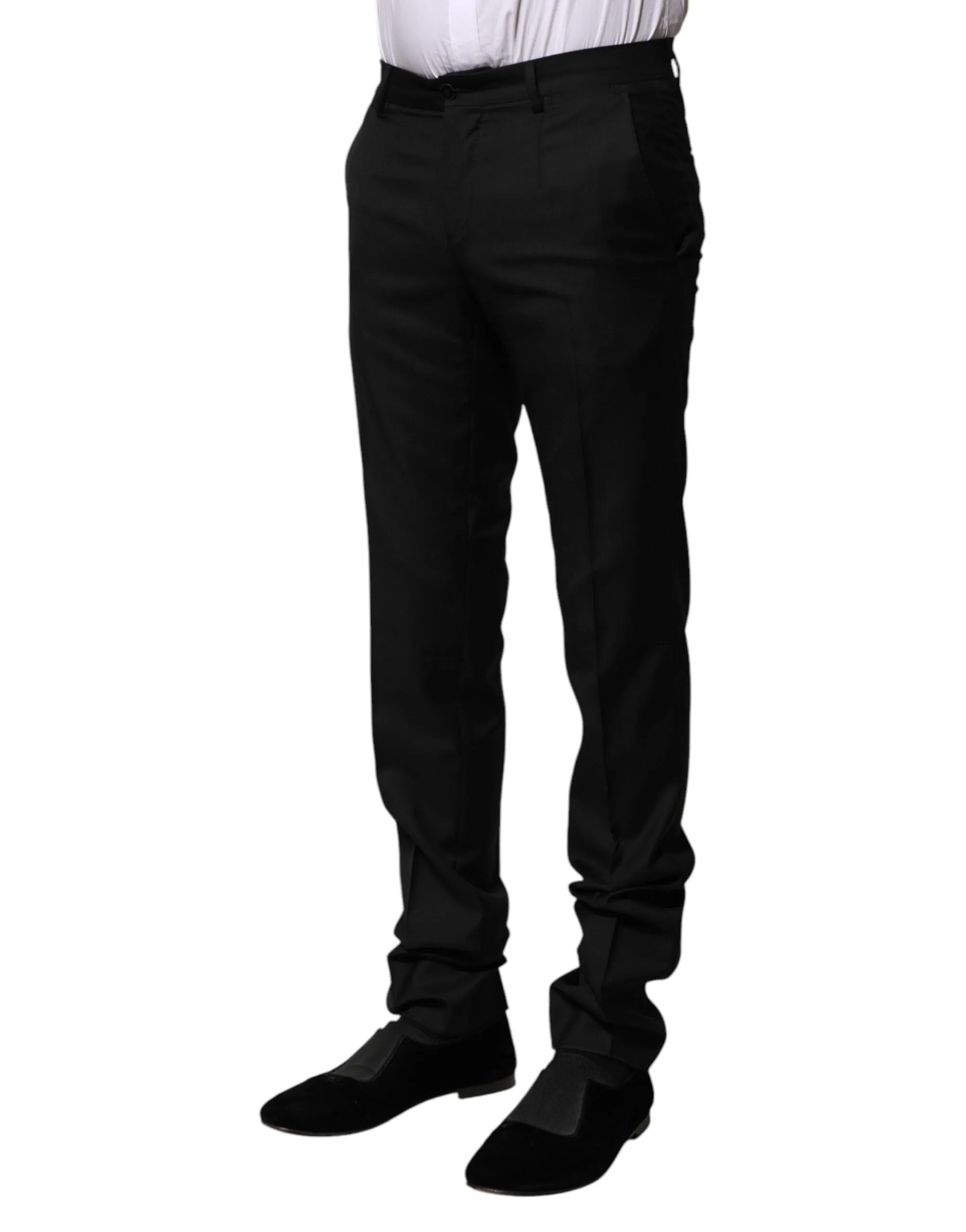 Dolce & Gabbana Black Wool Formal Men Slim Pants sold by Siebentaschen product image thumbnail 3