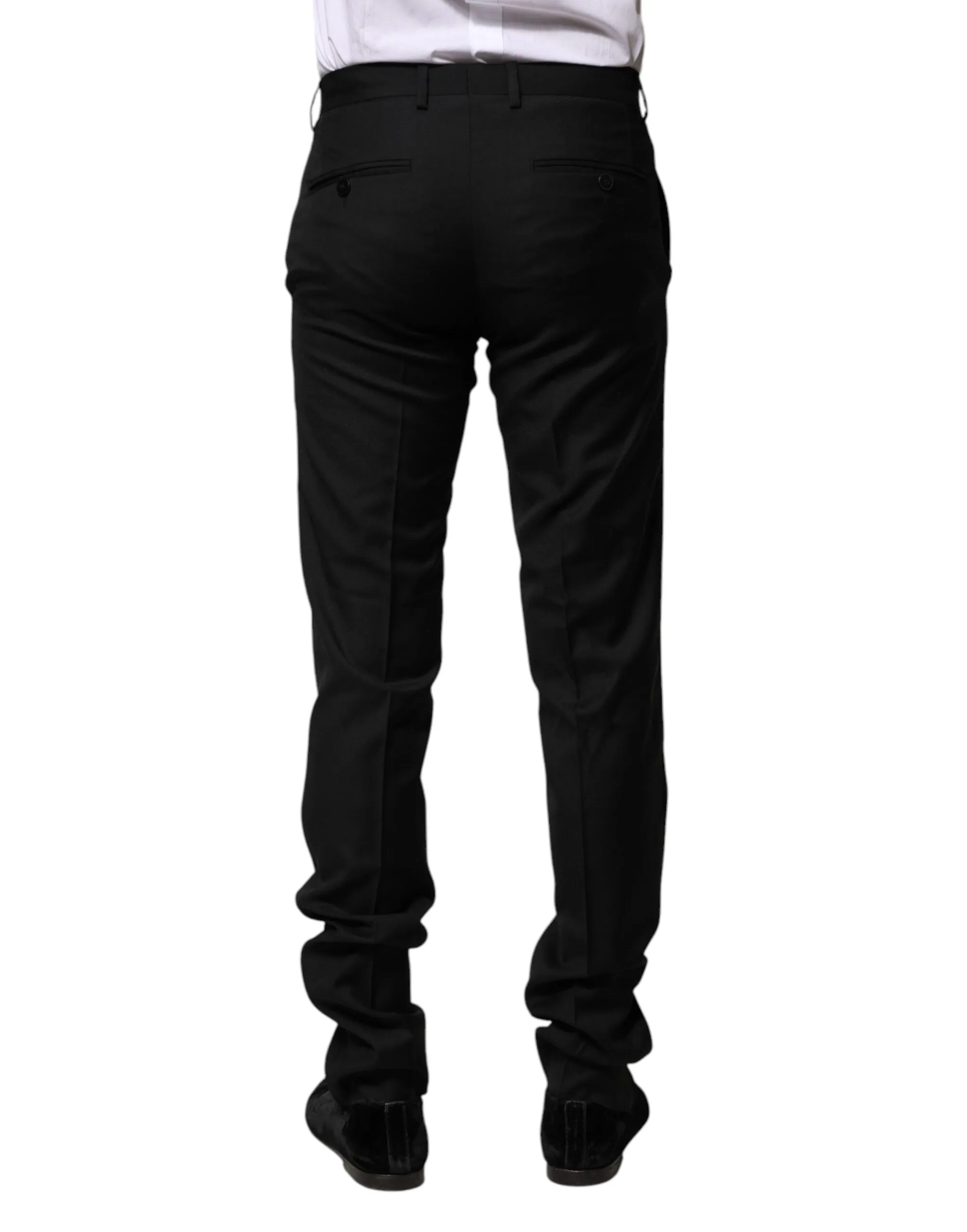 Dolce & Gabbana Black Wool Formal Men Slim Pants sold by Siebentaschen product image thumbnail 4