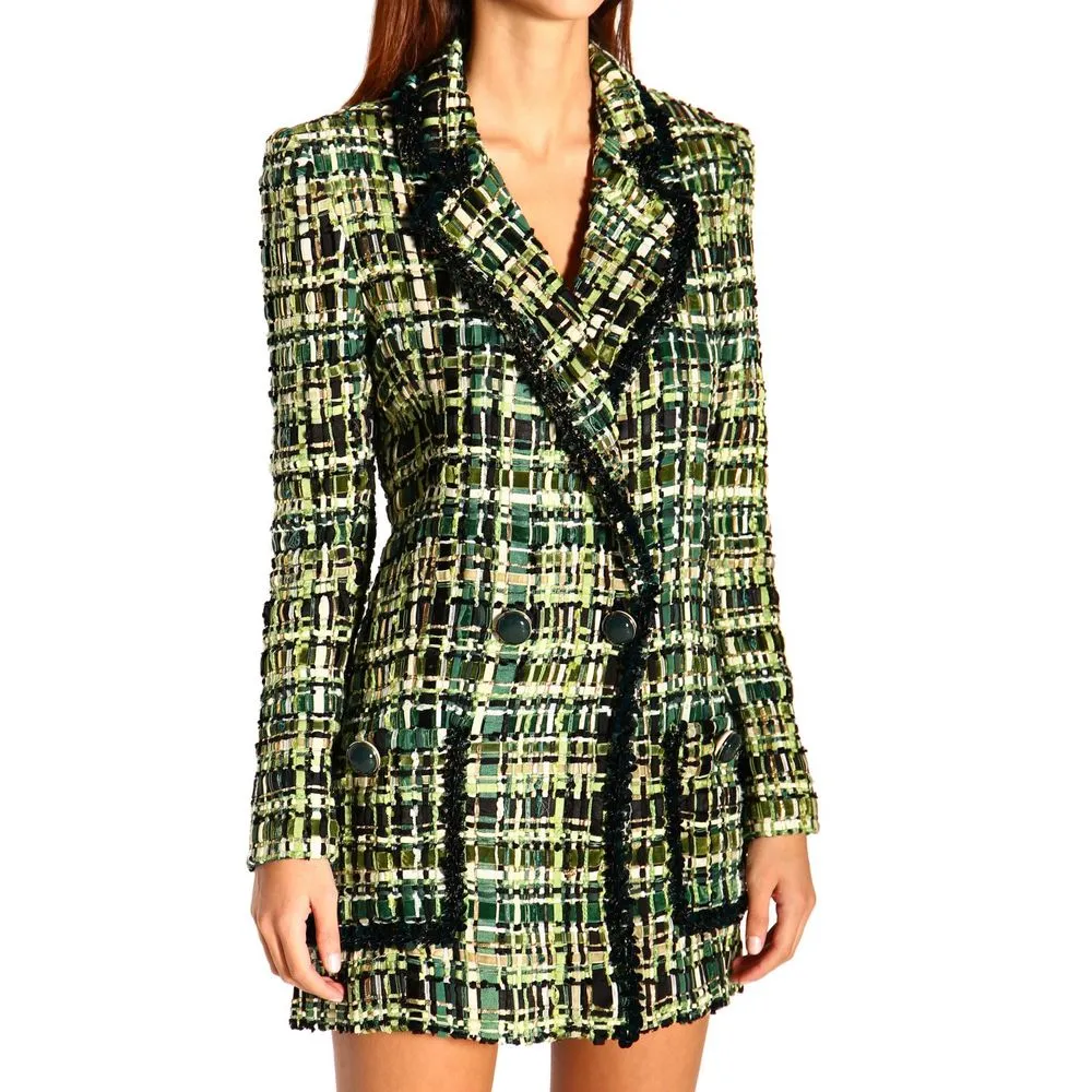 Elisabetta Franchi Green Viscose Women Blazer sold by Siebentaschen