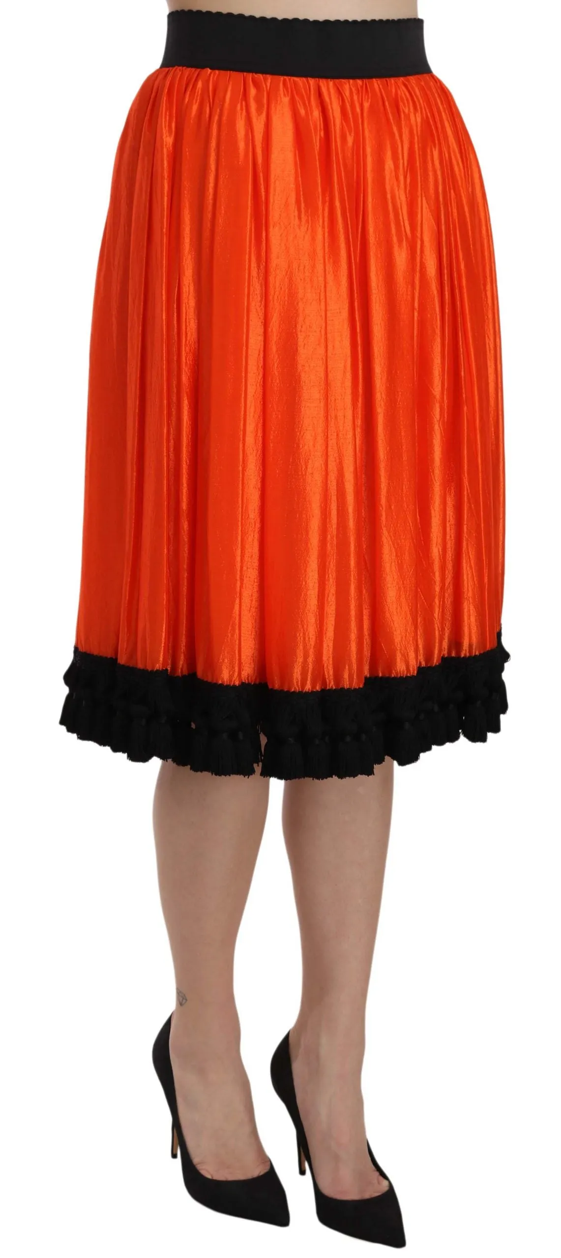 Dolce & Gabbana Orange High Waist Knee Length Skirt sold by Siebentaschen product image thumbnail 3