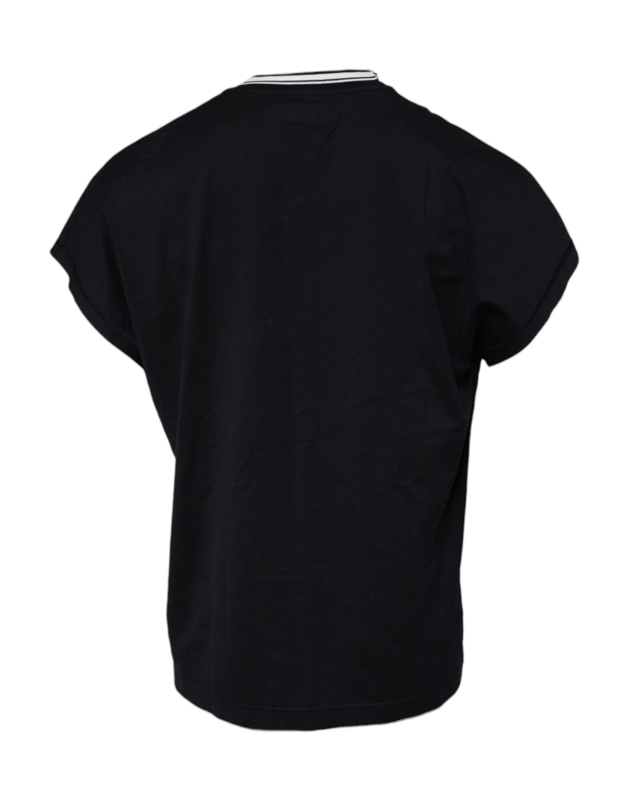 Dolce & Gabbana Dark Blue Cotton Crown Logo Crew Neck T-shirt sold by Siebentaschen product image thumbnail 2