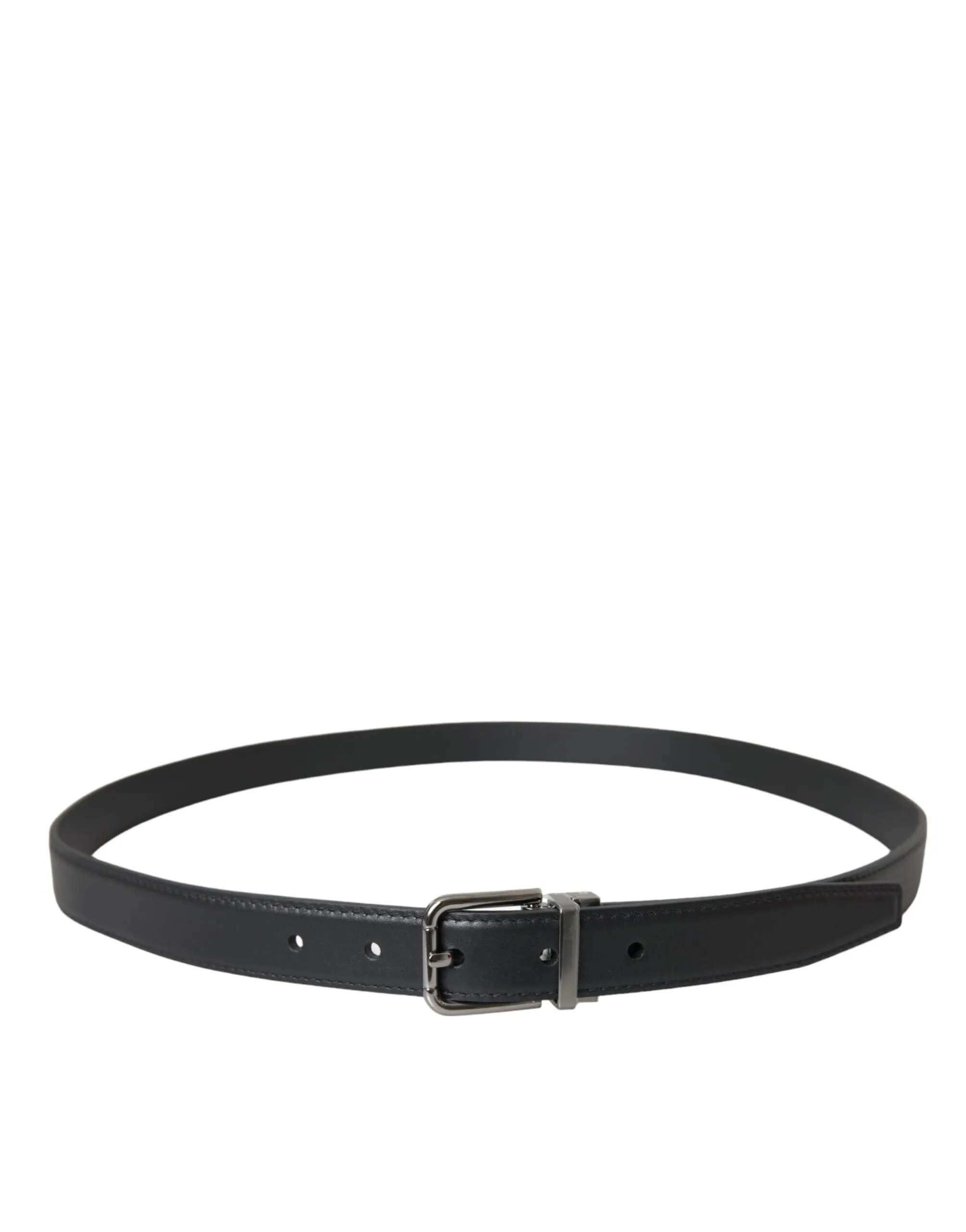 Dolce & Gabbana Black Leather Silver Metal Buckle Men Belt sold by Siebentaschen product image thumbnail 2