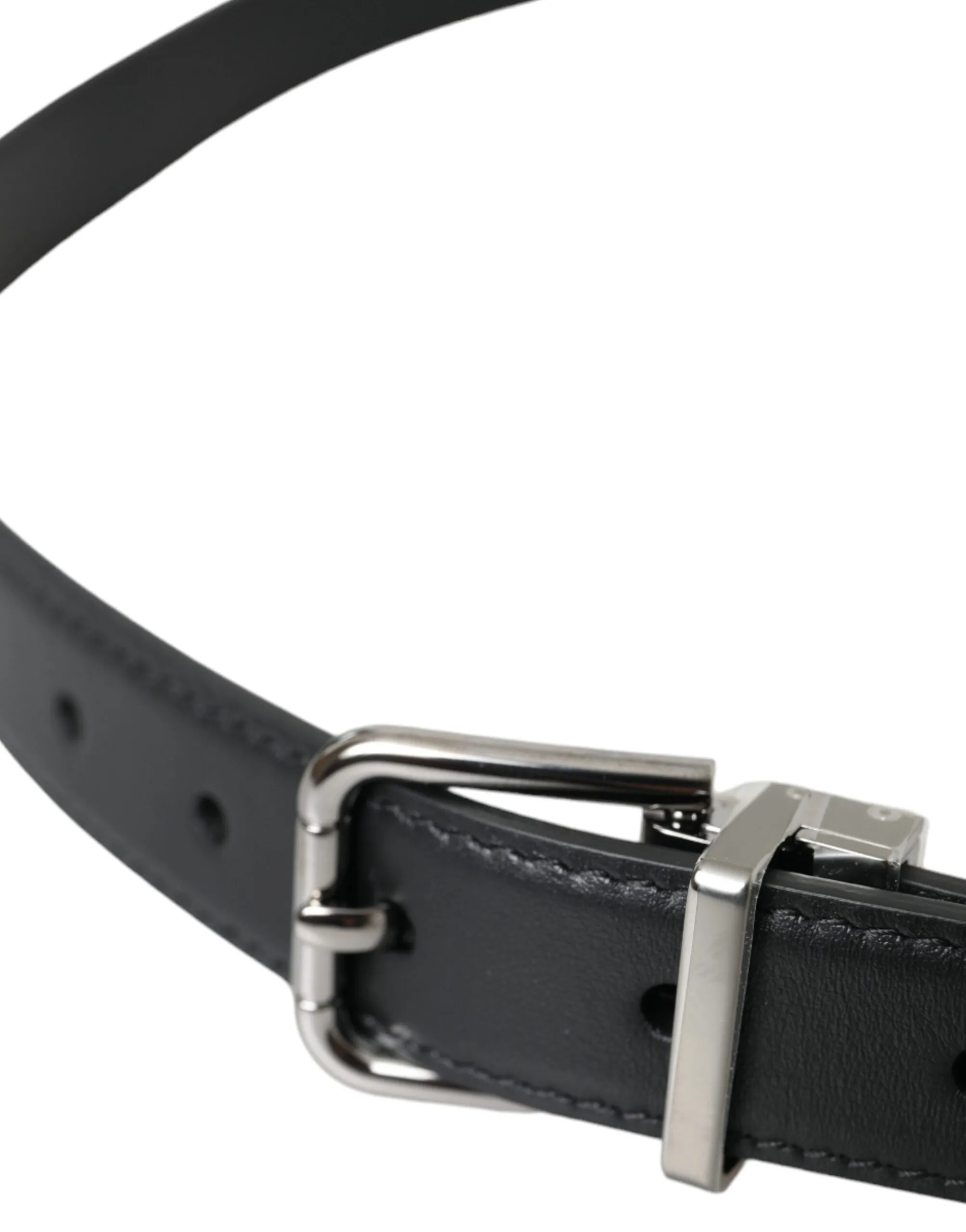 Dolce & Gabbana Black Leather Silver Metal Buckle Men Belt sold by Siebentaschen product image thumbnail 3