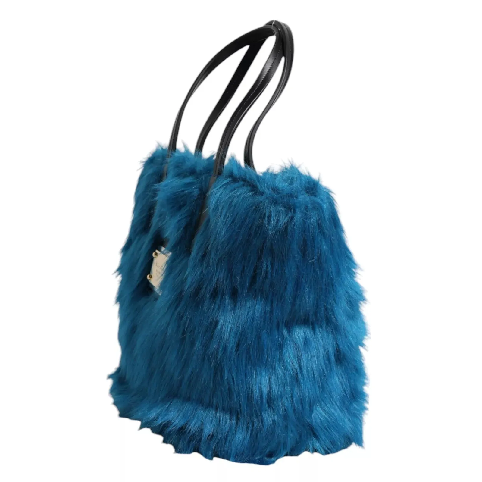 Dolce & Gabbana Blue Fur Logo Plaque Double Handle Shoulder Bag sold by Siebentaschen product image thumbnail 5