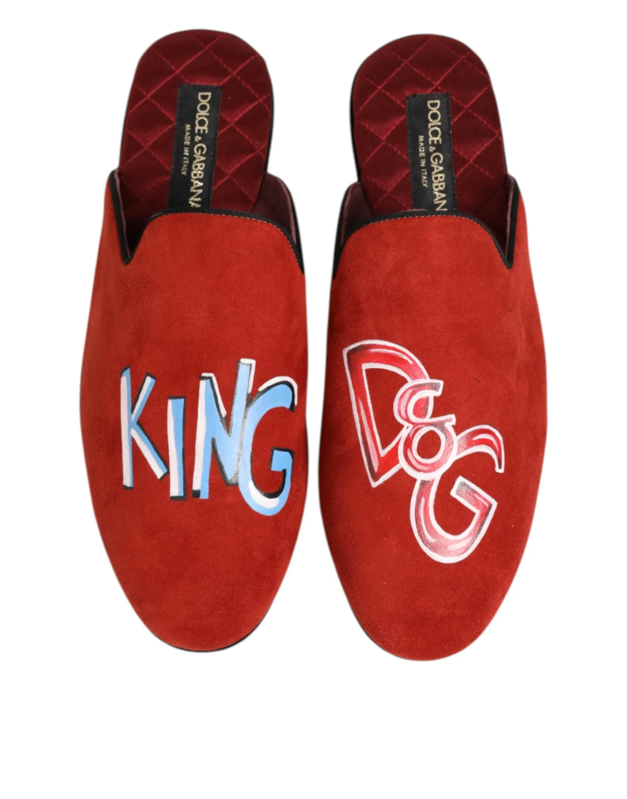 Dolce & Gabbana Red Suede DG King Men House Slippers Shoes sold by Siebentaschen product image thumbnail 4