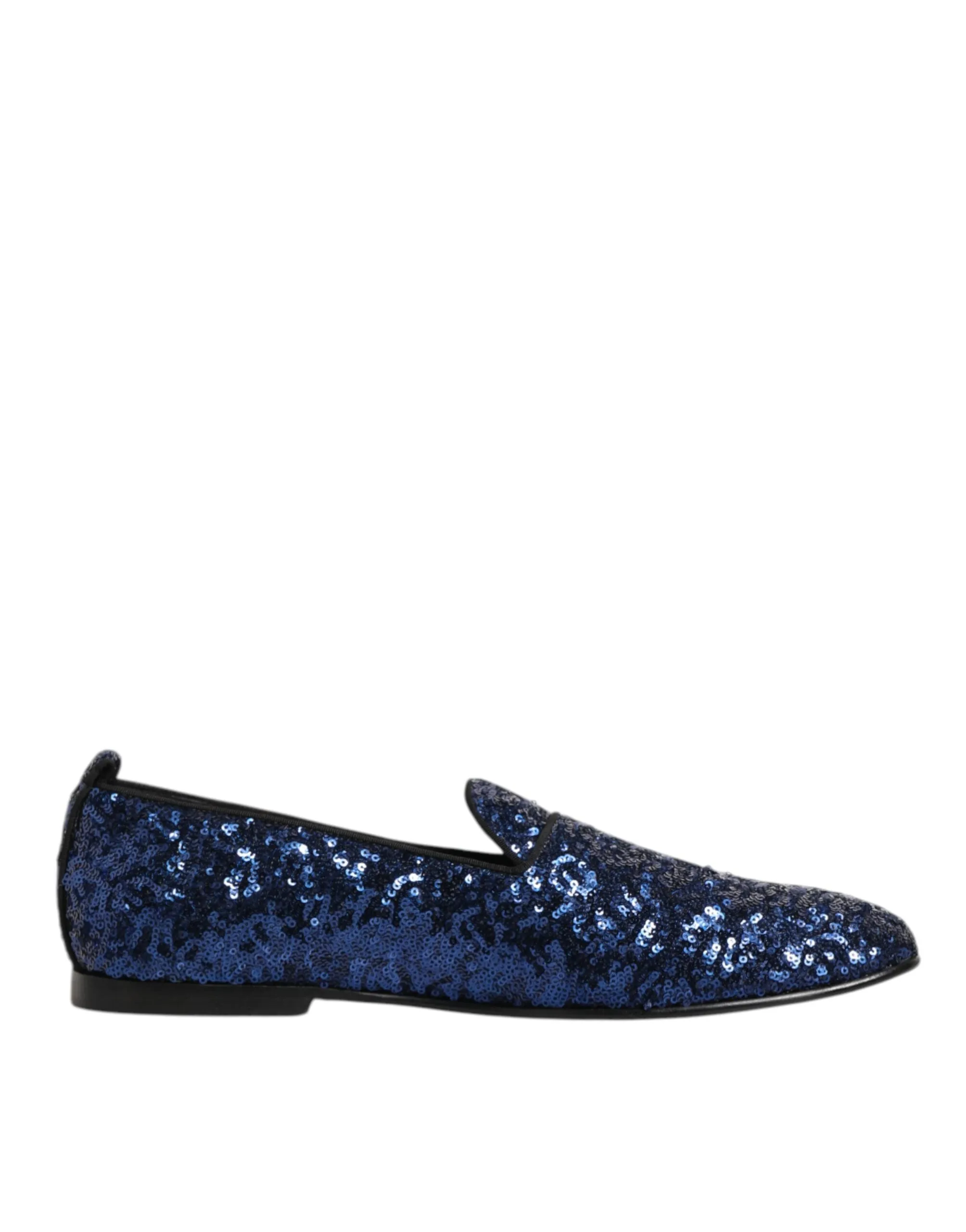 Dolce & Gabbana Blue Sequined Loafers Slippers Men Dress Shoes sold by Siebentaschen