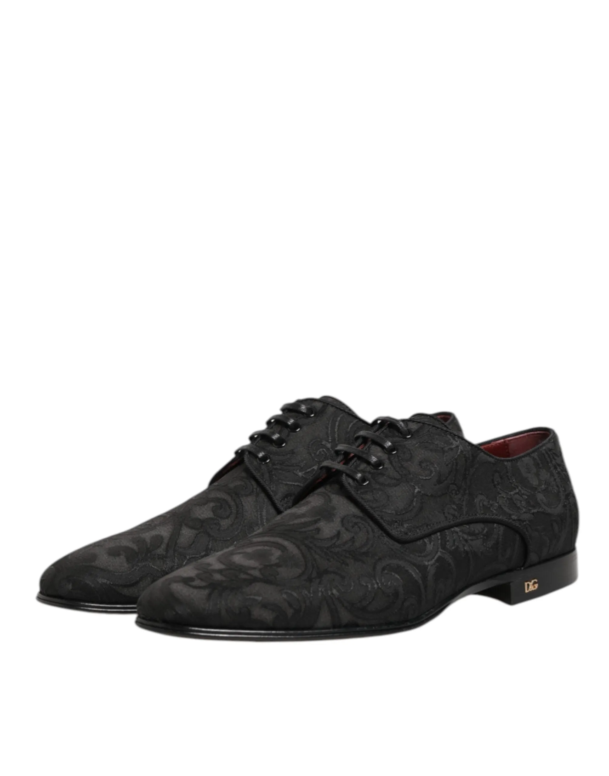 Dolce & Gabbana Black Brocade Lace Up Derby Men Dress Shoes sold by Siebentaschen product image thumbnail 5