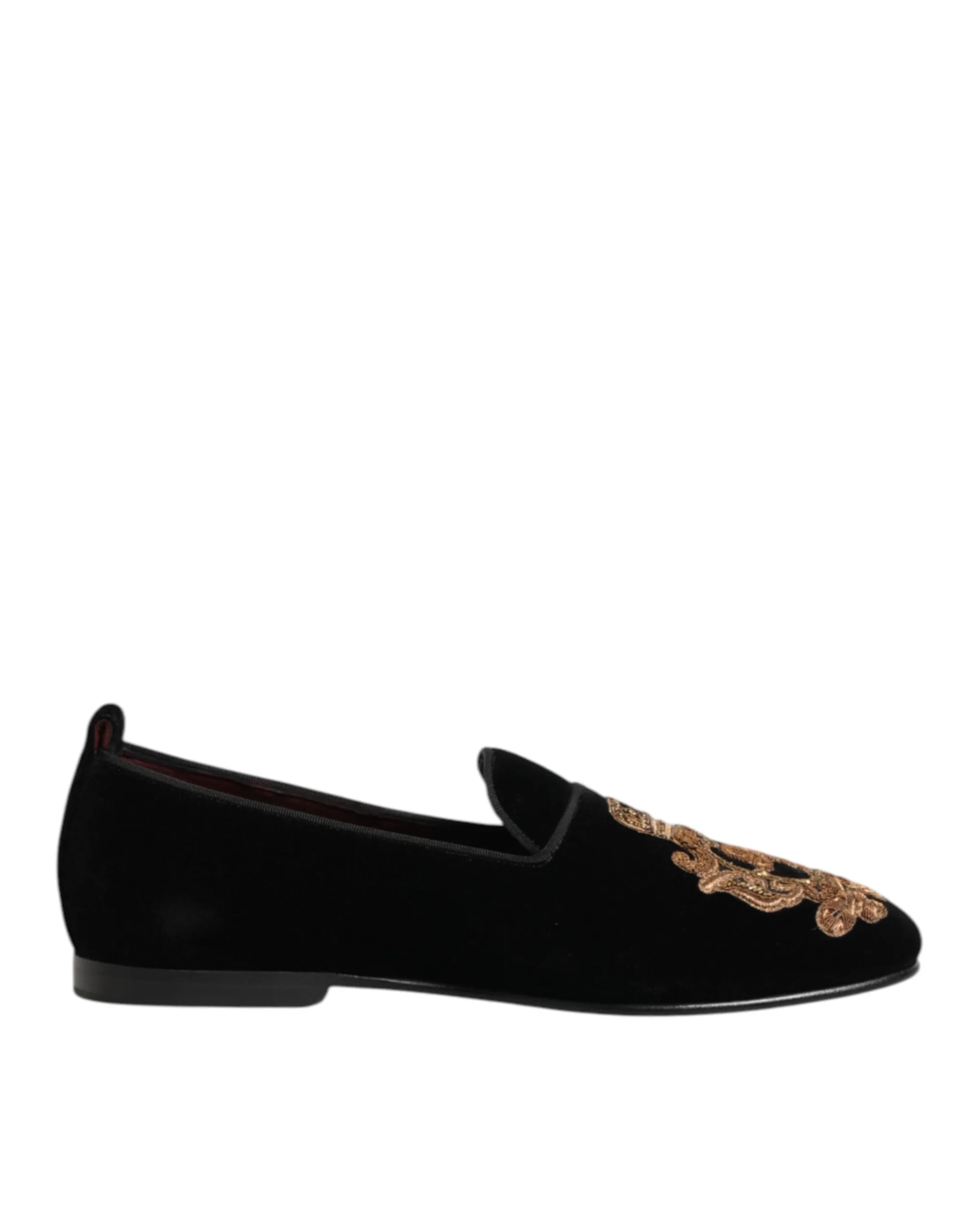 Dolce & Gabbana Black Velvet Gold Crown Mens Loafers Shoes sold by Siebentaschen
