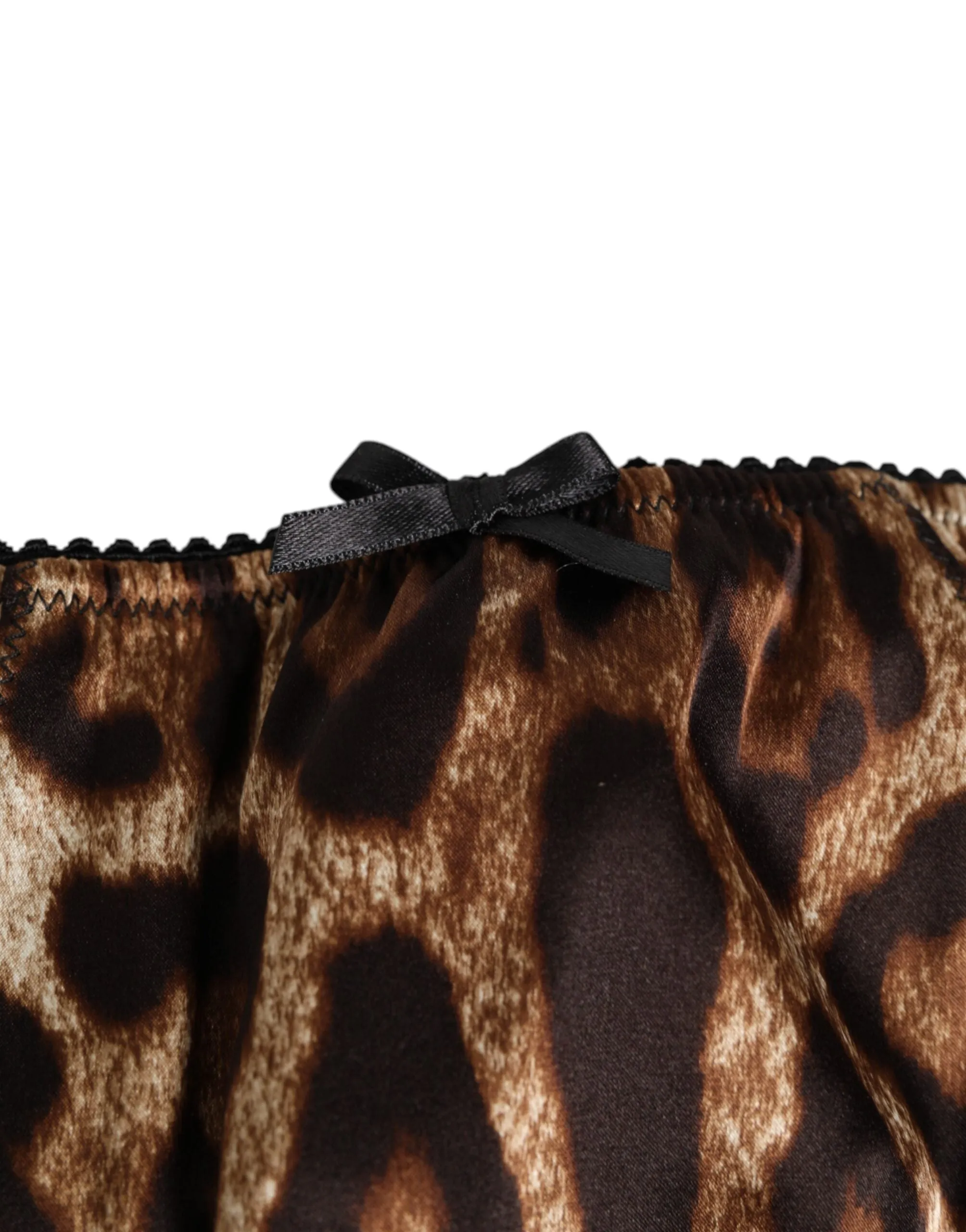 Dolce & Gabbana Brown Leopard Silk Mid Waist Panty Underwear sold by Siebentaschen product image thumbnail 3