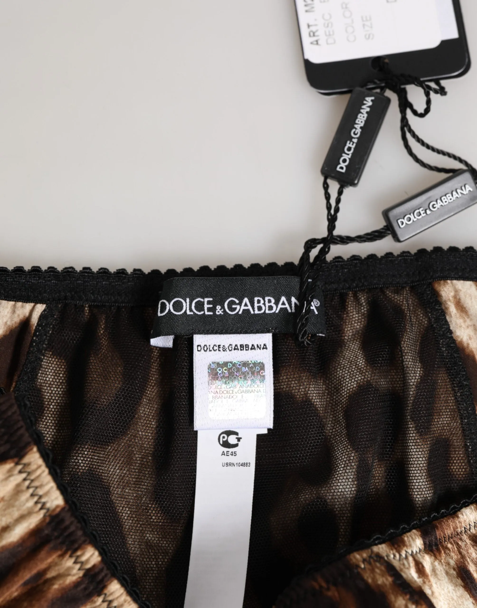 Dolce & Gabbana Brown Leopard Silk Mid Waist Panty Underwear sold by Siebentaschen product image thumbnail 5
