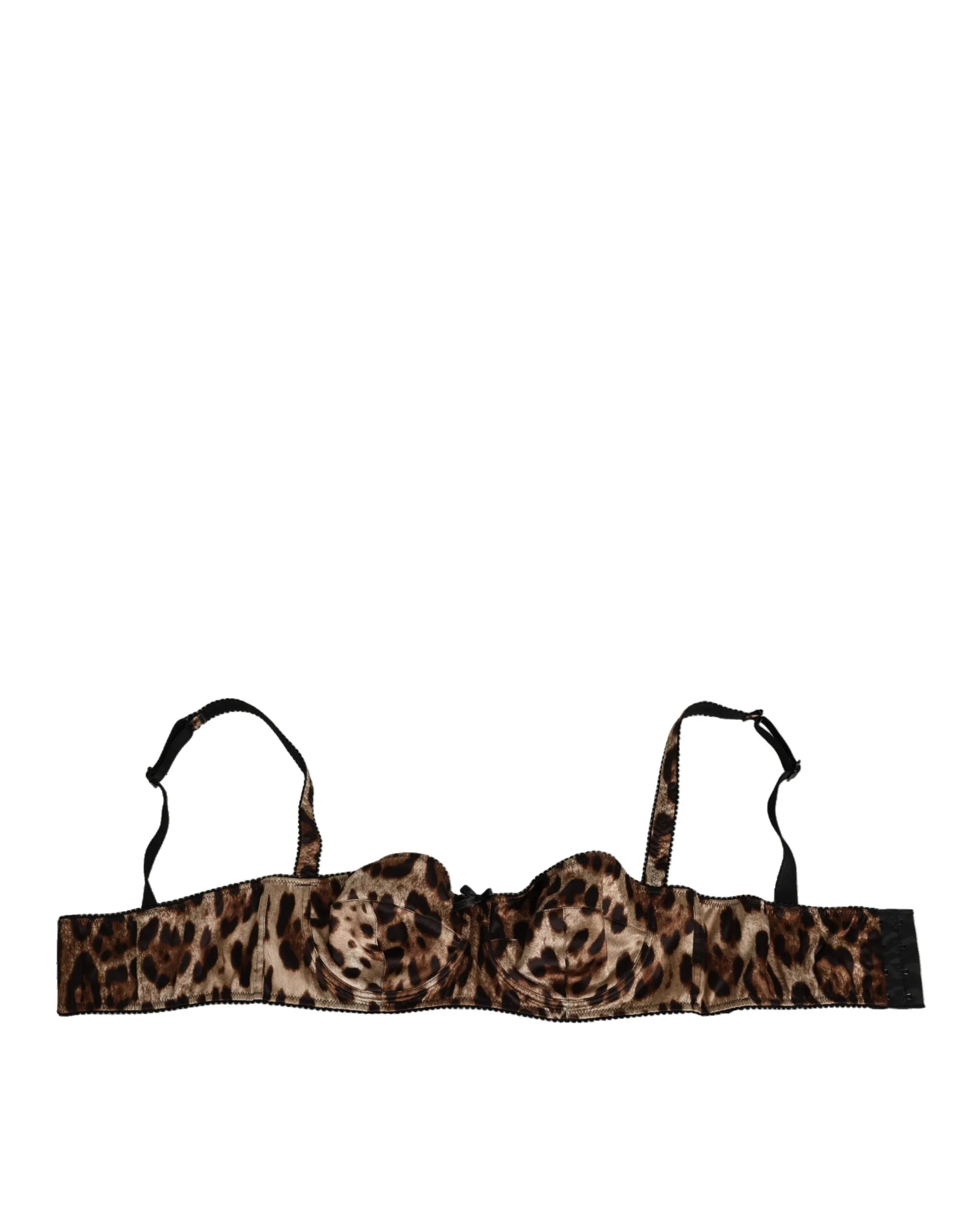 Dolce & Gabbana Brown Leopard Silk Balconnet Bra Underwear sold by Siebentaschen product image thumbnail 2