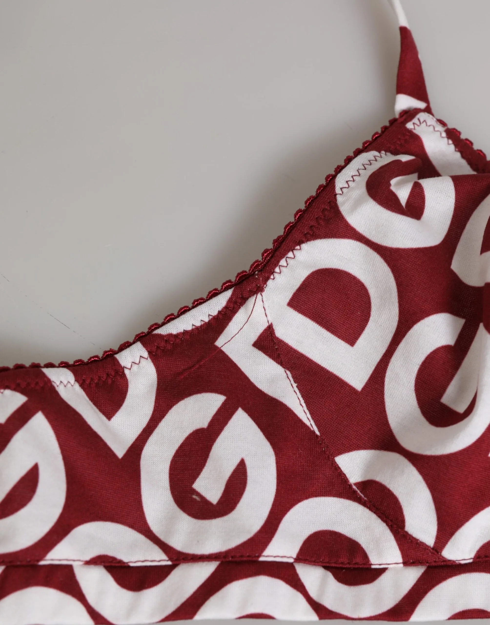 Dolce & Gabbana Red White Logo Mania Soft Cup Bra Underwear sold by Siebentaschen product image thumbnail 3