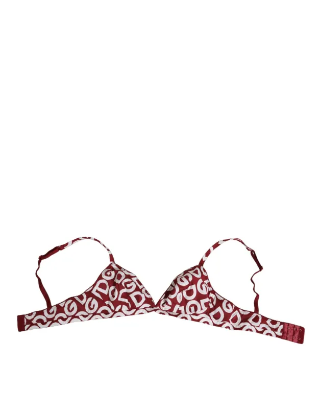 Dolce & Gabbana Red White Logo Mania Soft Cup Bra Underwear made by Siebentaschen