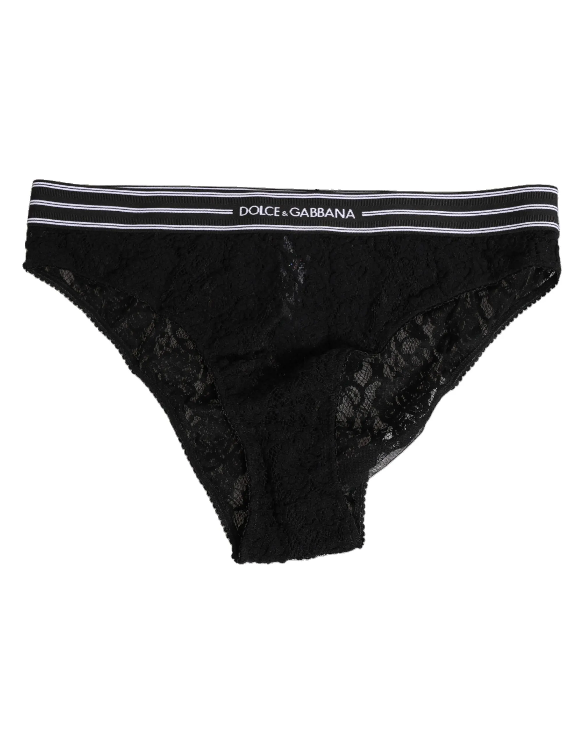Dolce & Gabbana Black Lace Nylon High Waist Panty Underwear sold by Siebentaschen product image thumbnail 2