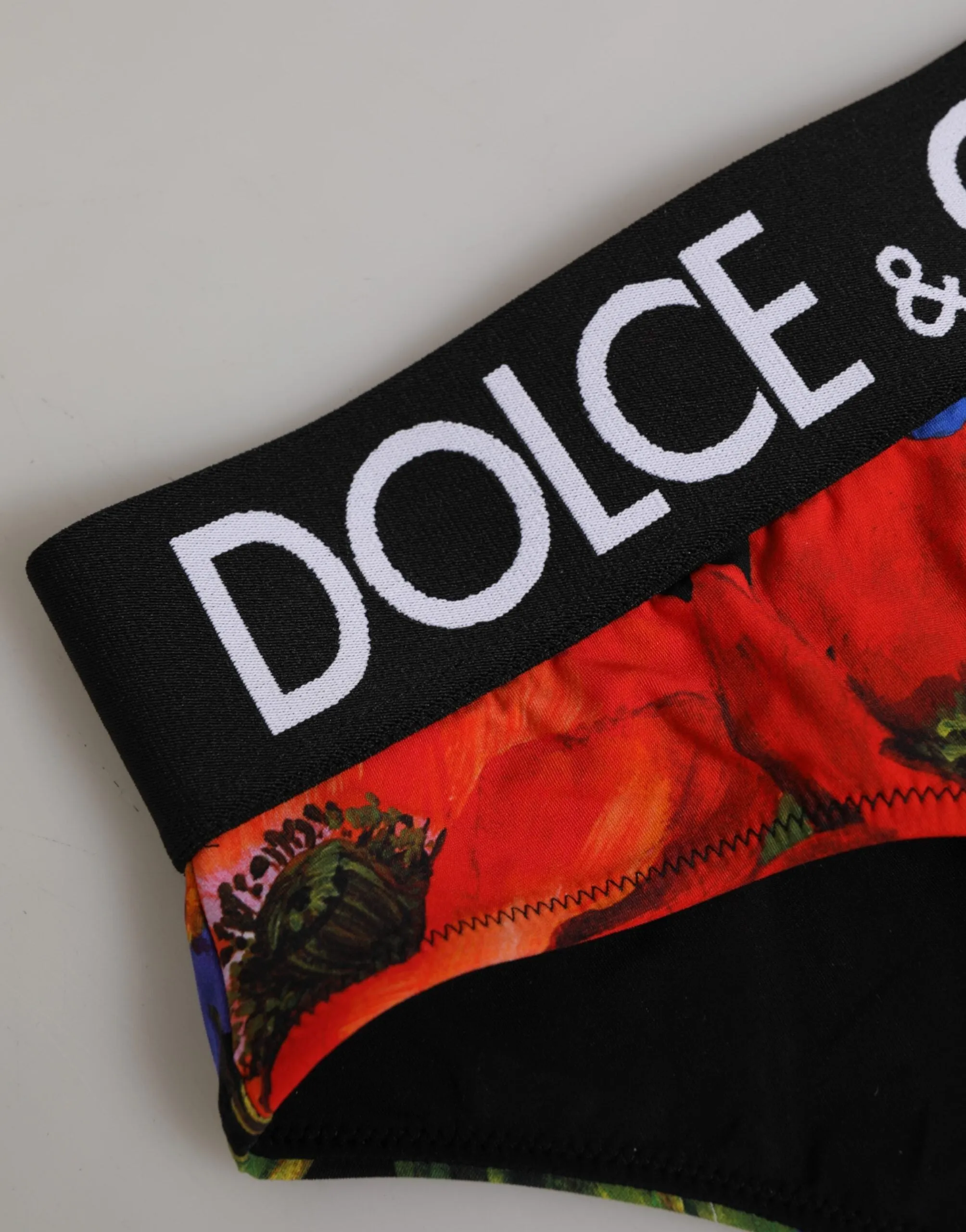 Dolce & Gabbana Black Floral Print High Waist Panty Underwear sold by Siebentaschen product image thumbnail 4