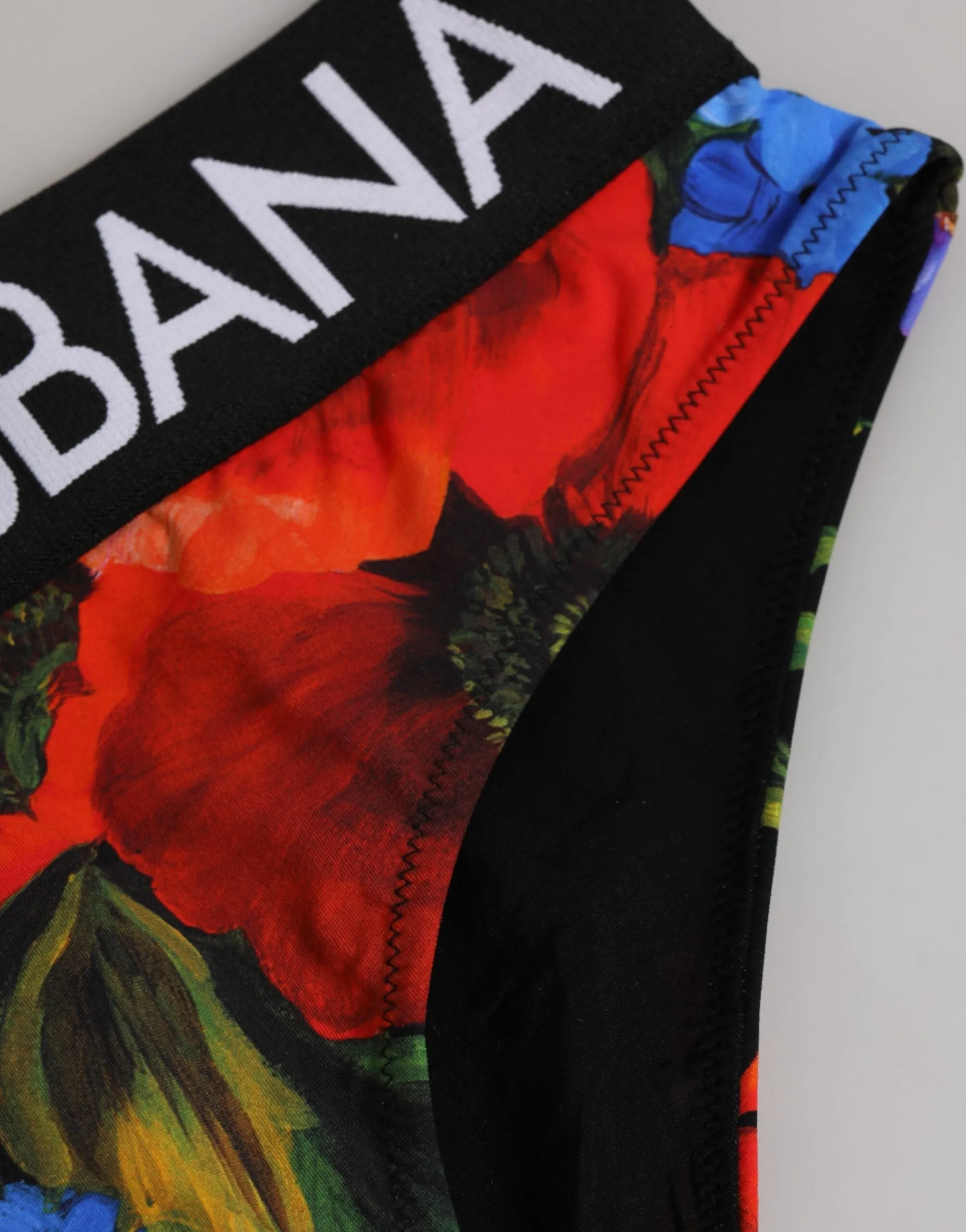 Dolce & Gabbana Black Floral Print High Waist Panty Underwear sold by Siebentaschen product image thumbnail 3