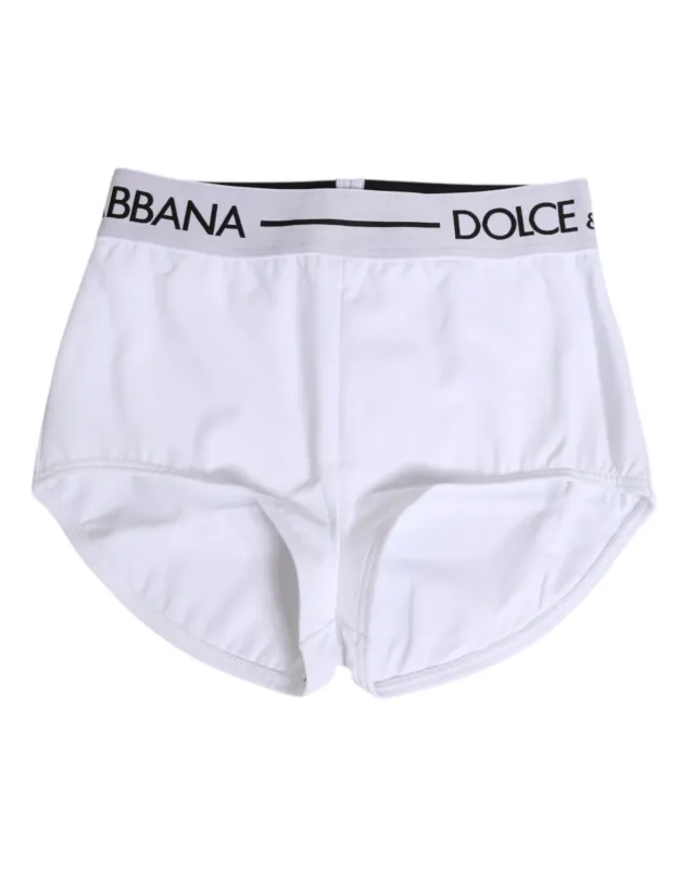 Dolce & Gabbana White Nylon Logo Waistband Shorts Underwear made by Siebentaschen
