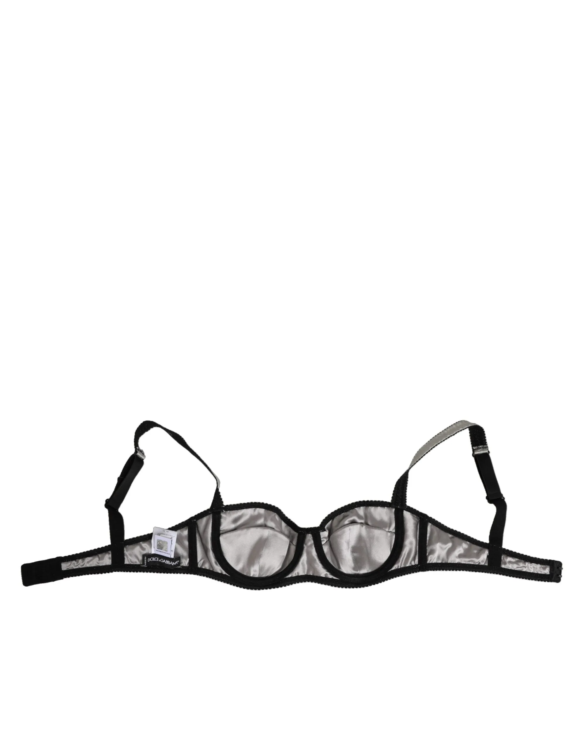Dolce & Gabbana Gray Acetate Stretch Balconcino Bra Underwear sold by Siebentaschen product image thumbnail 4