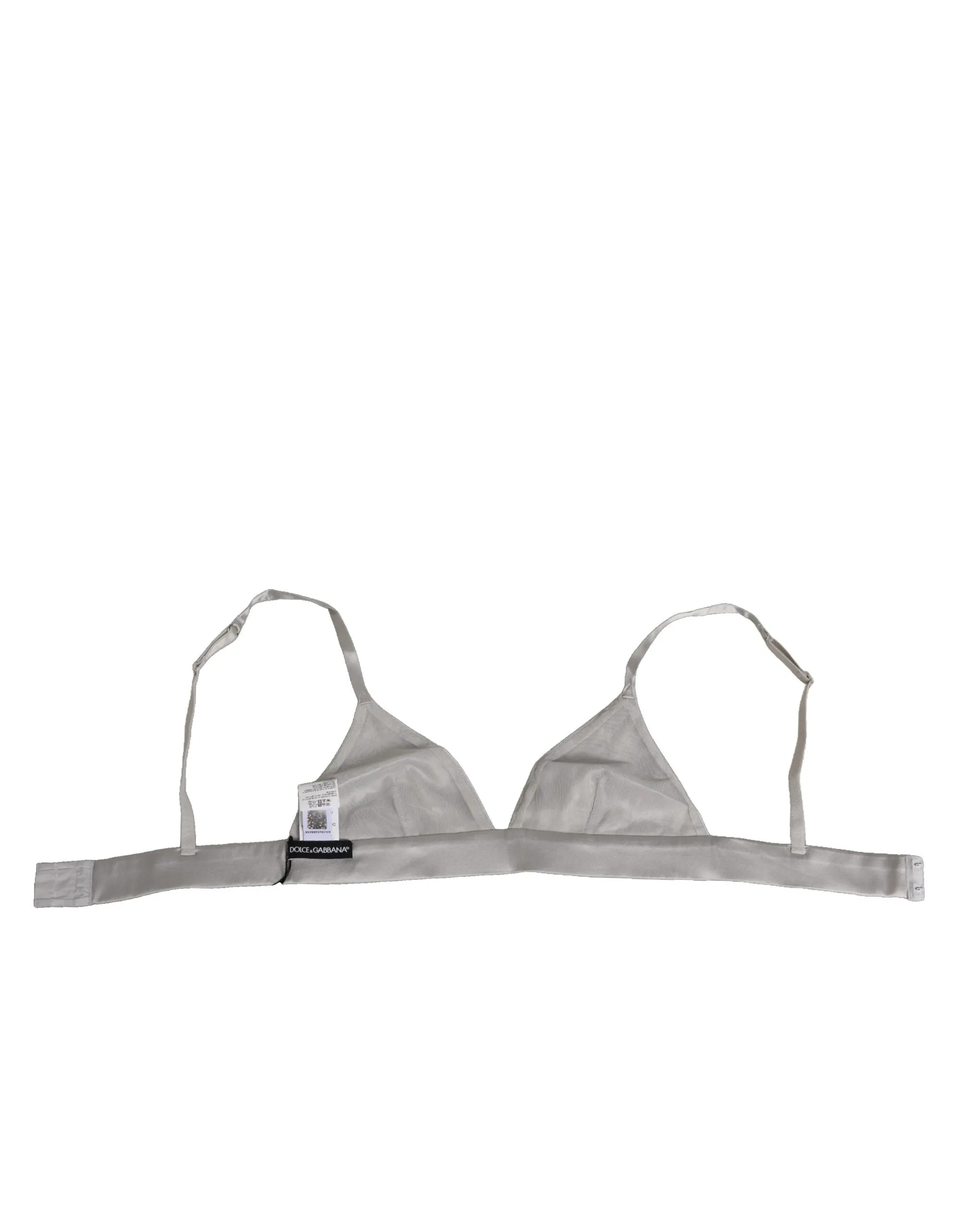 Dolce & Gabbana Gray Silk Satin Triangle Soft Cup Bra Underwear sold by Siebentaschen product image thumbnail 4