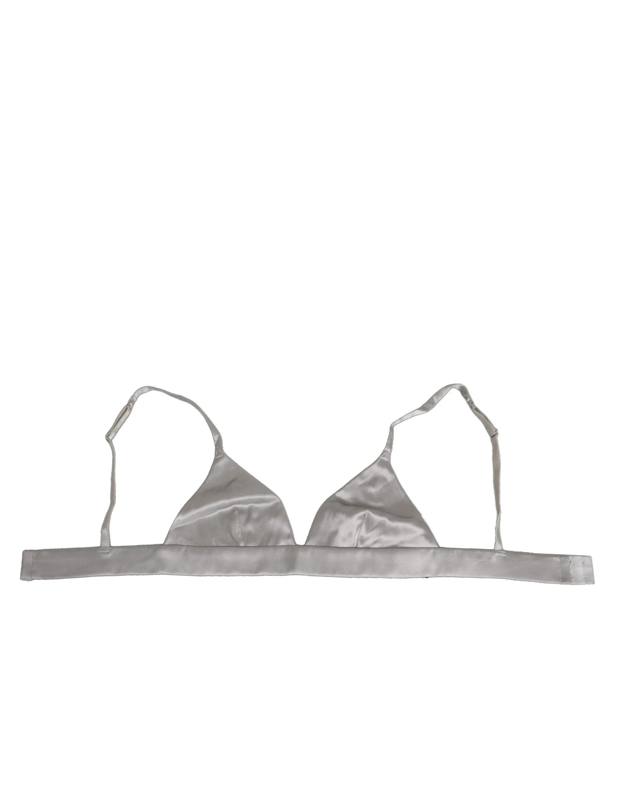 Dolce & Gabbana Gray Silk Satin Triangle Soft Cup Bra Underwear sold by Siebentaschen