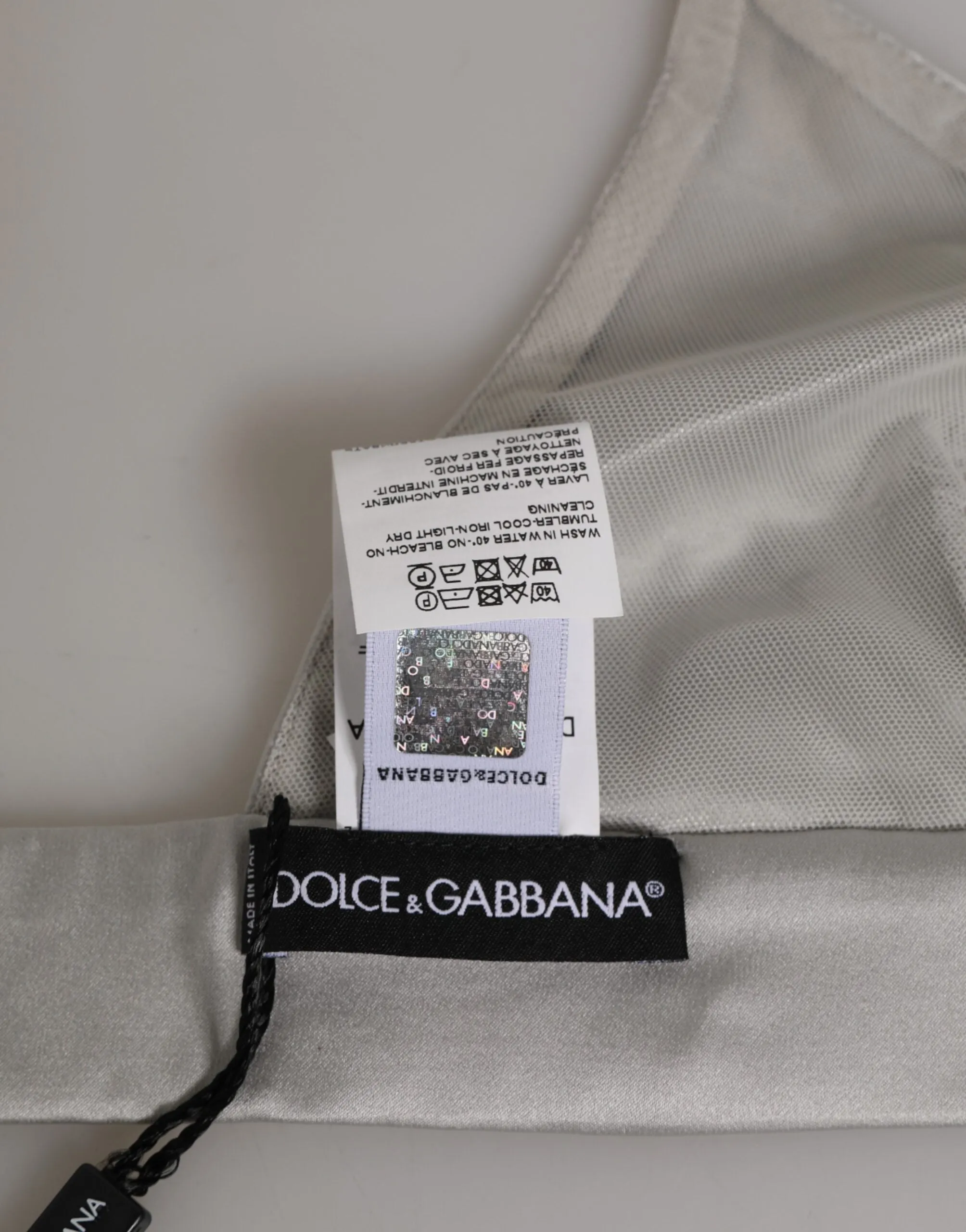 Dolce & Gabbana Gray Silk Satin Triangle Soft Cup Bra Underwear sold by Siebentaschen product image thumbnail 5