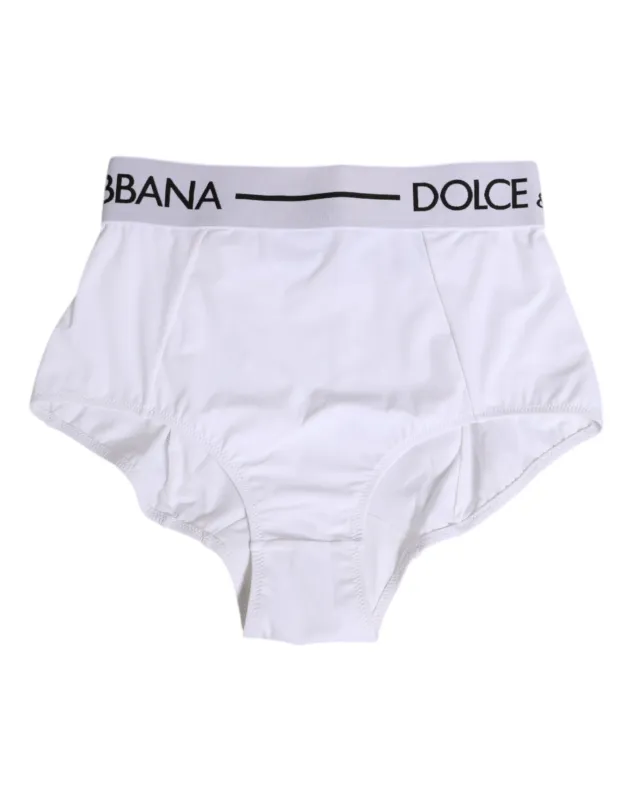 Dolce & Gabbana White Nylon Logo Waistband Coulotte Underwear sold by Siebentaschen