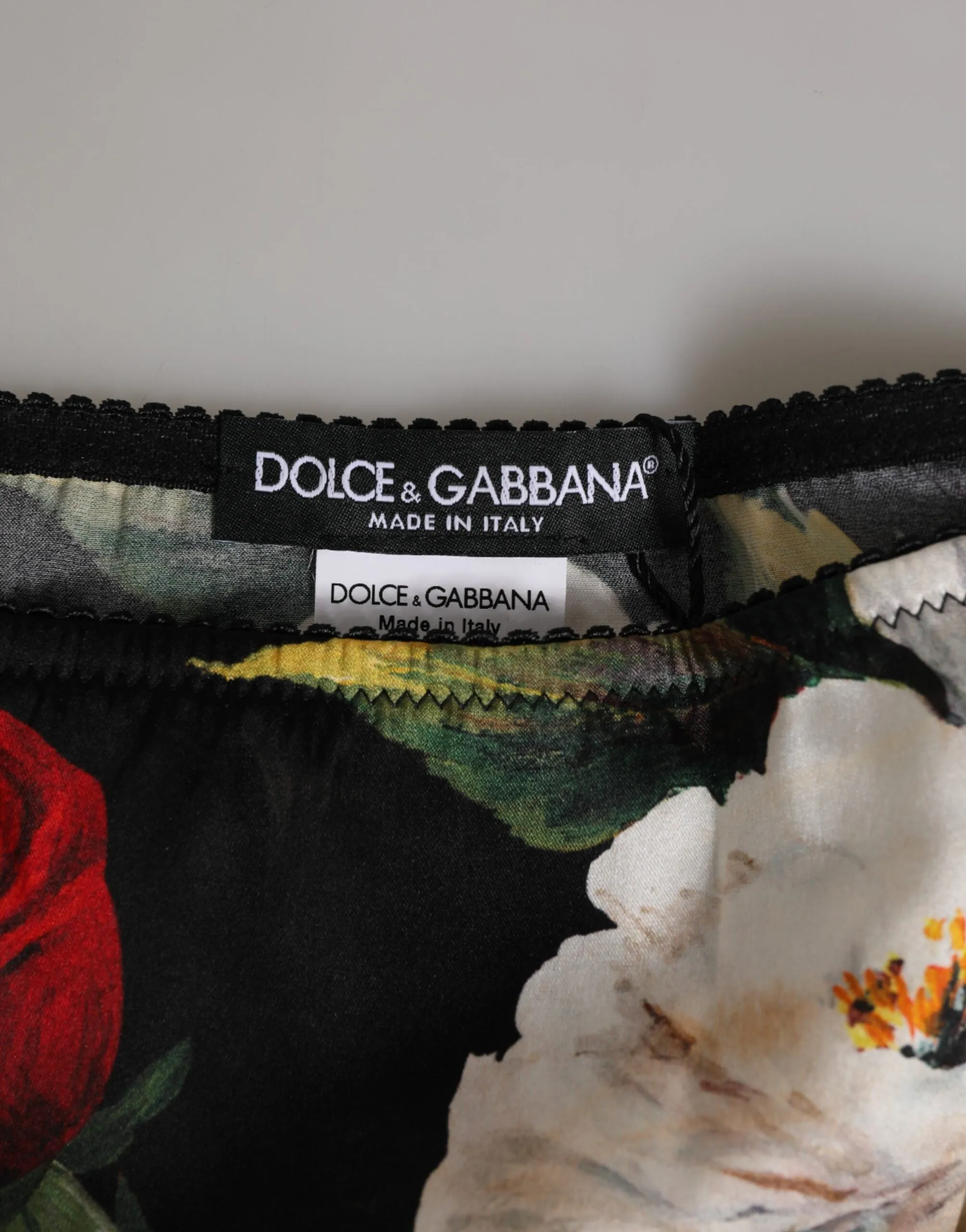 Dolce & Gabbana Black Floral Print Mid Waist Panty Underwear sold by Siebentaschen product image thumbnail 3