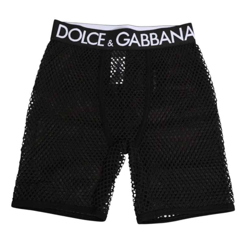 Dolce & Gabbana Black Cotton Logo Shorts Midi Trouser Underwear sold by Siebentaschen