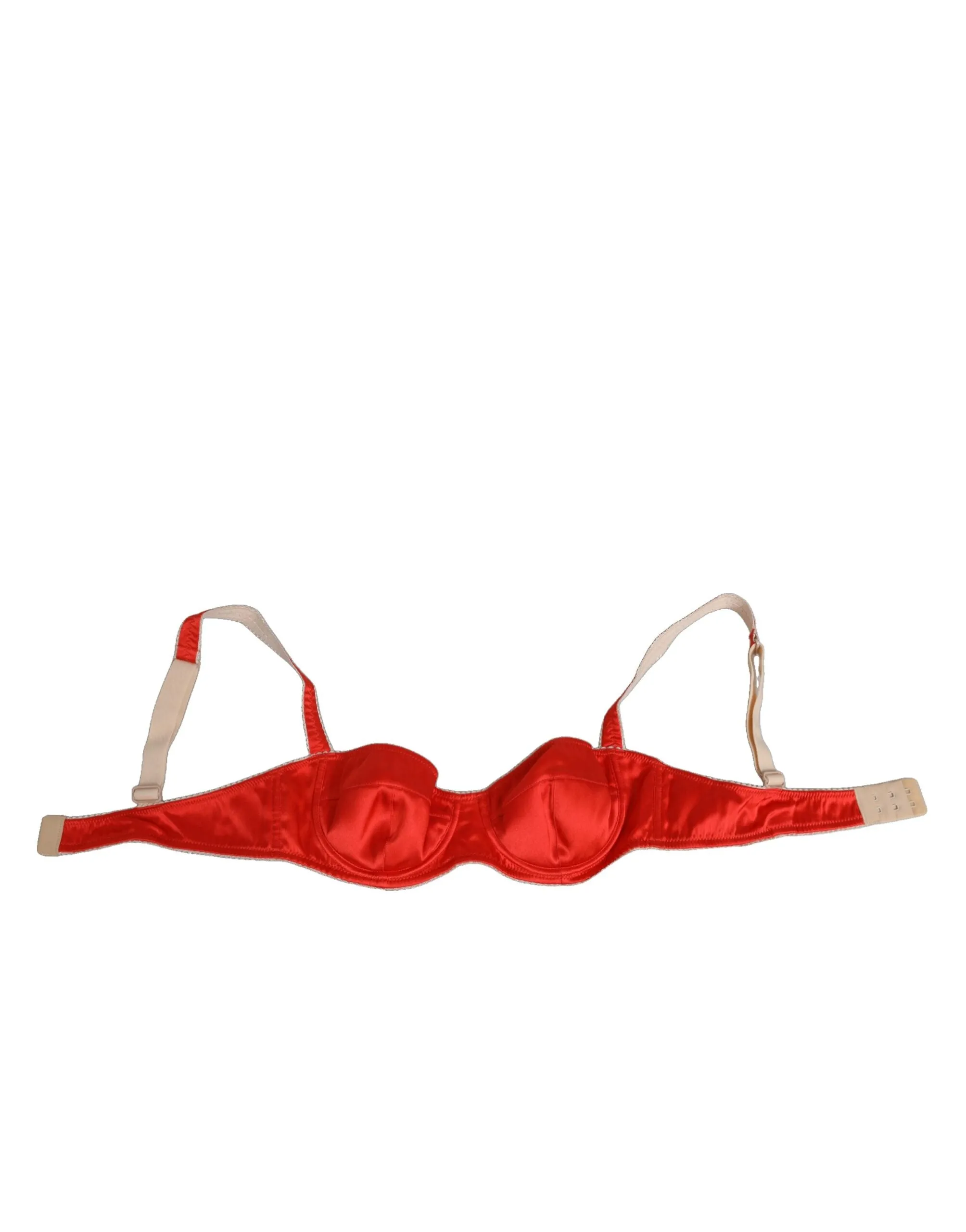Dolce & Gabbana Red Silk Satin Underwire Bra Semi-Pad Underwear sold by Siebentaschen