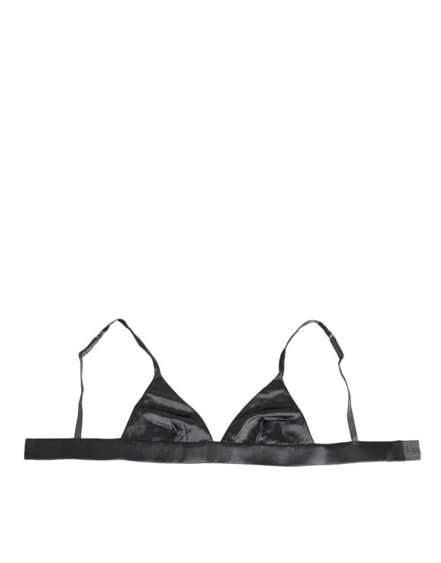 Dolce & Gabbana Black Silk Satin Triangle Soft Cup Underwear sold by Siebentaschen