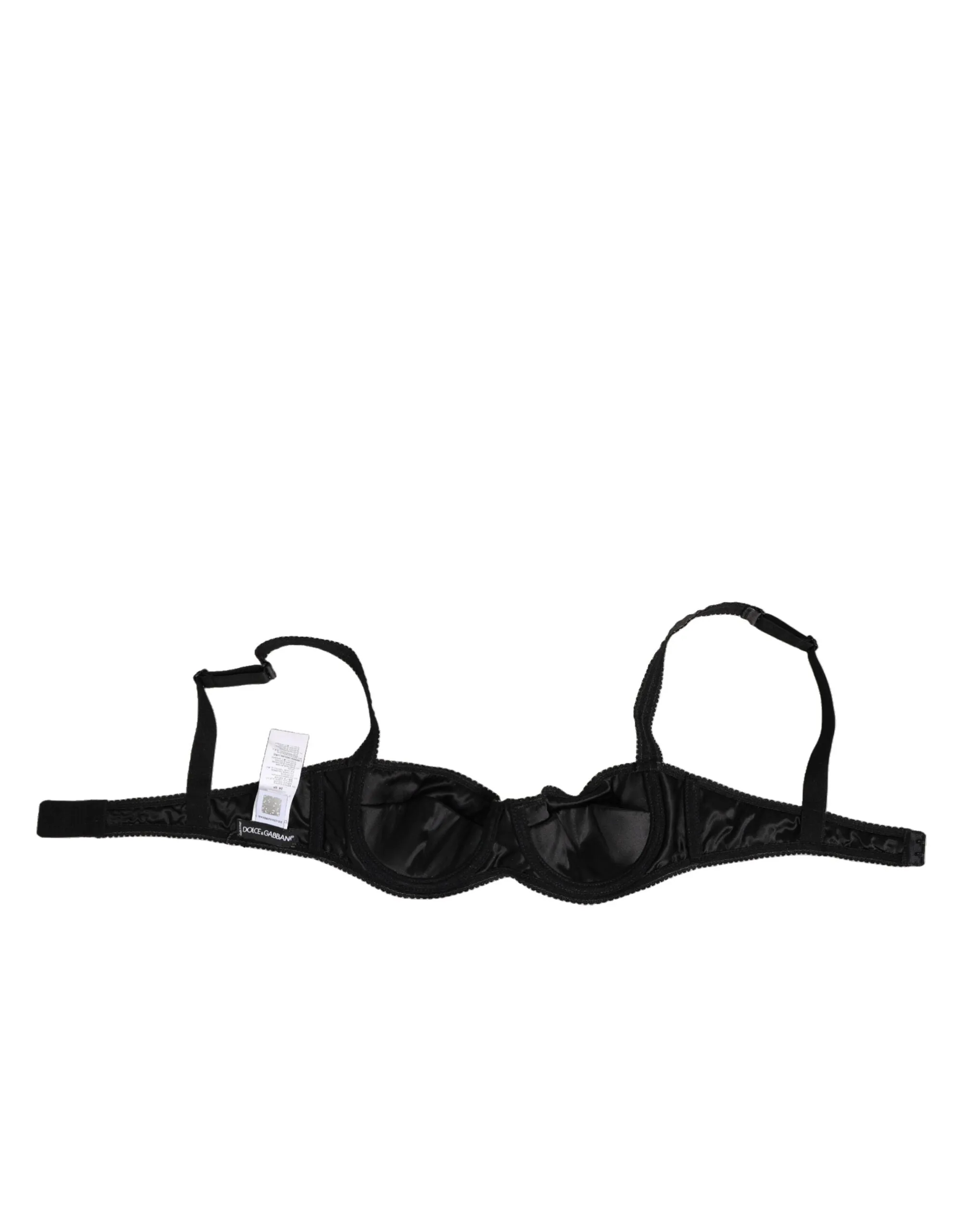 Dolce & Gabbana Black Acetate Stretch Balconette Bra Underwear sold by Siebentaschen product image thumbnail 4