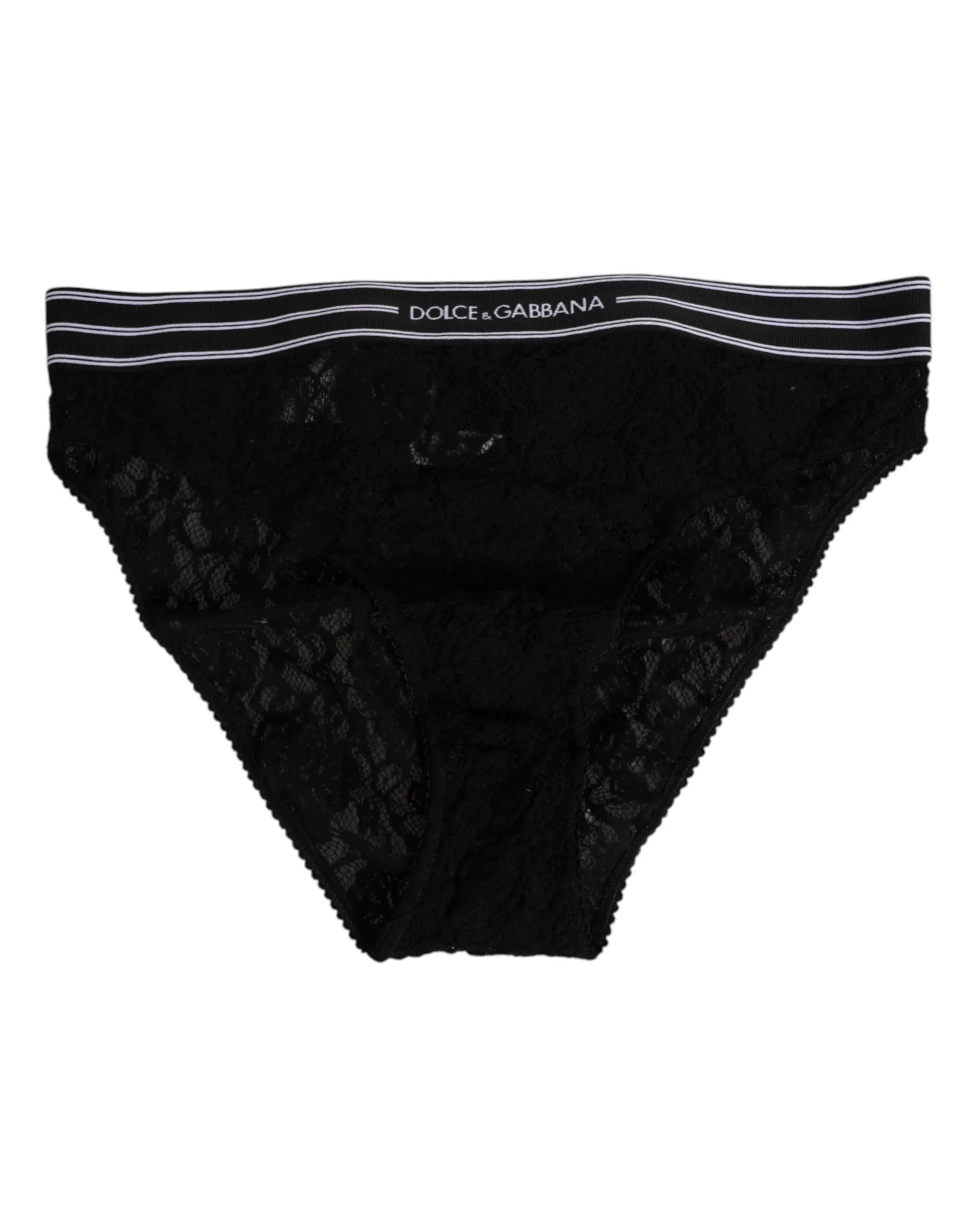 Dolce & Gabbana Black Lace Slip Brief Logo Waistband Underwear sold by Siebentaschen product image thumbnail 2