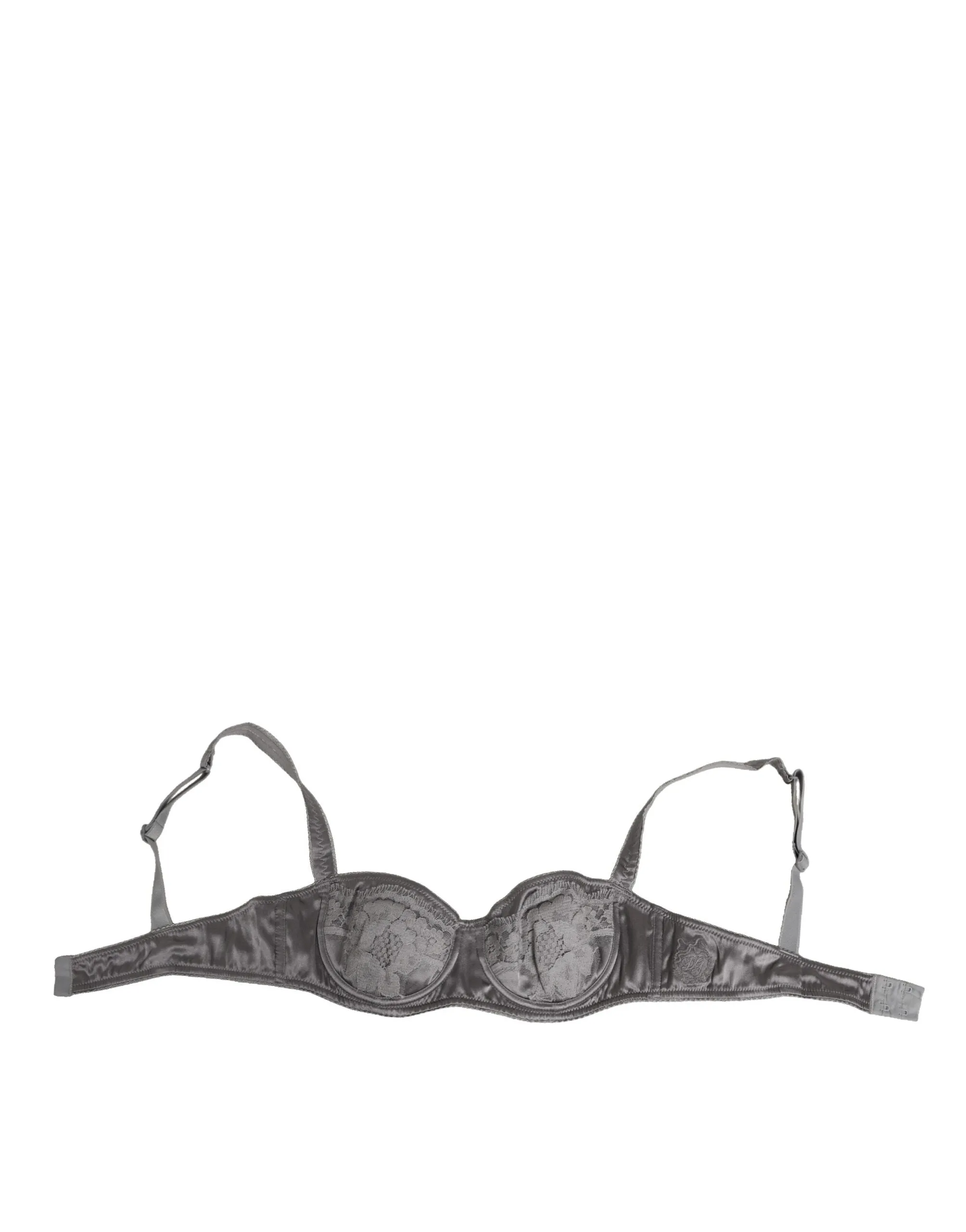 Dolce & Gabbana Gray Silk Underwired Balconette Bra Underwear sold by Siebentaschen product image thumbnail 2