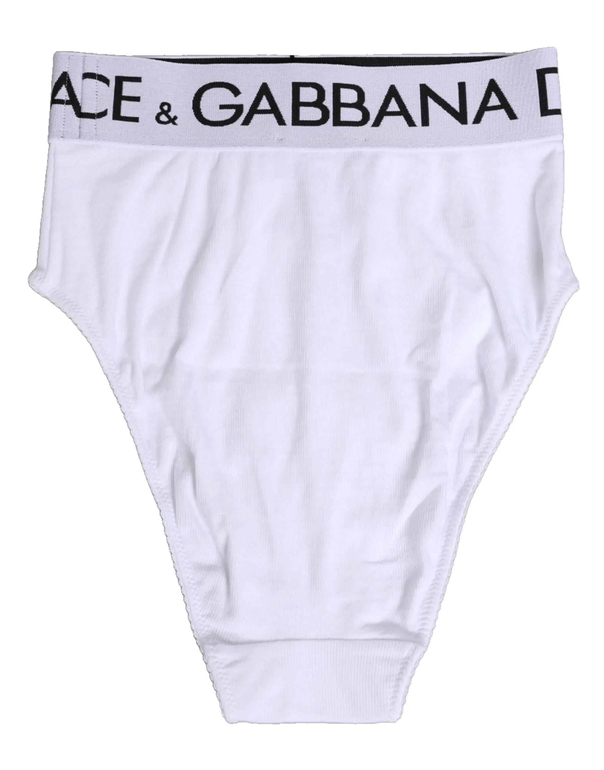 Dolce & Gabbana White Cotton Stretch High Waist Panty Underwear sold by Siebentaschen product image thumbnail 5