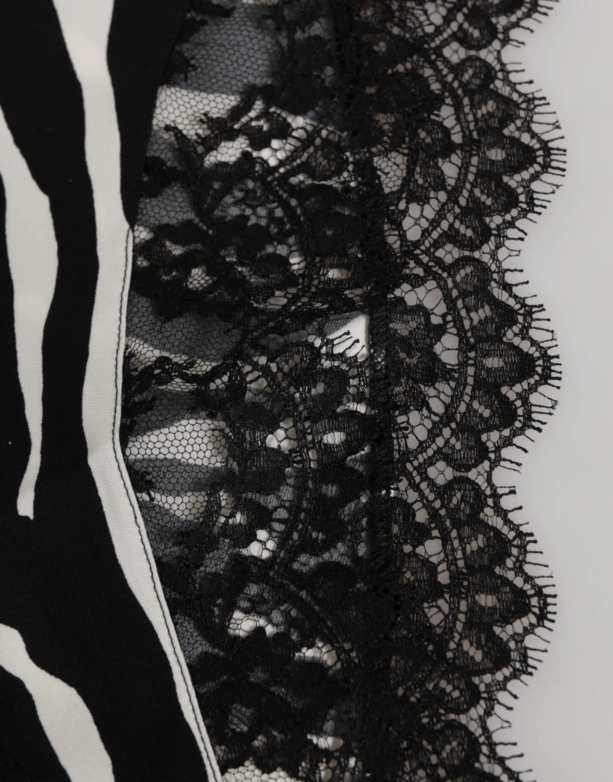 Dolce & Gabbana Black Silk Zebra Print Lace High Waist Underwear sold by Siebentaschen product image thumbnail 3