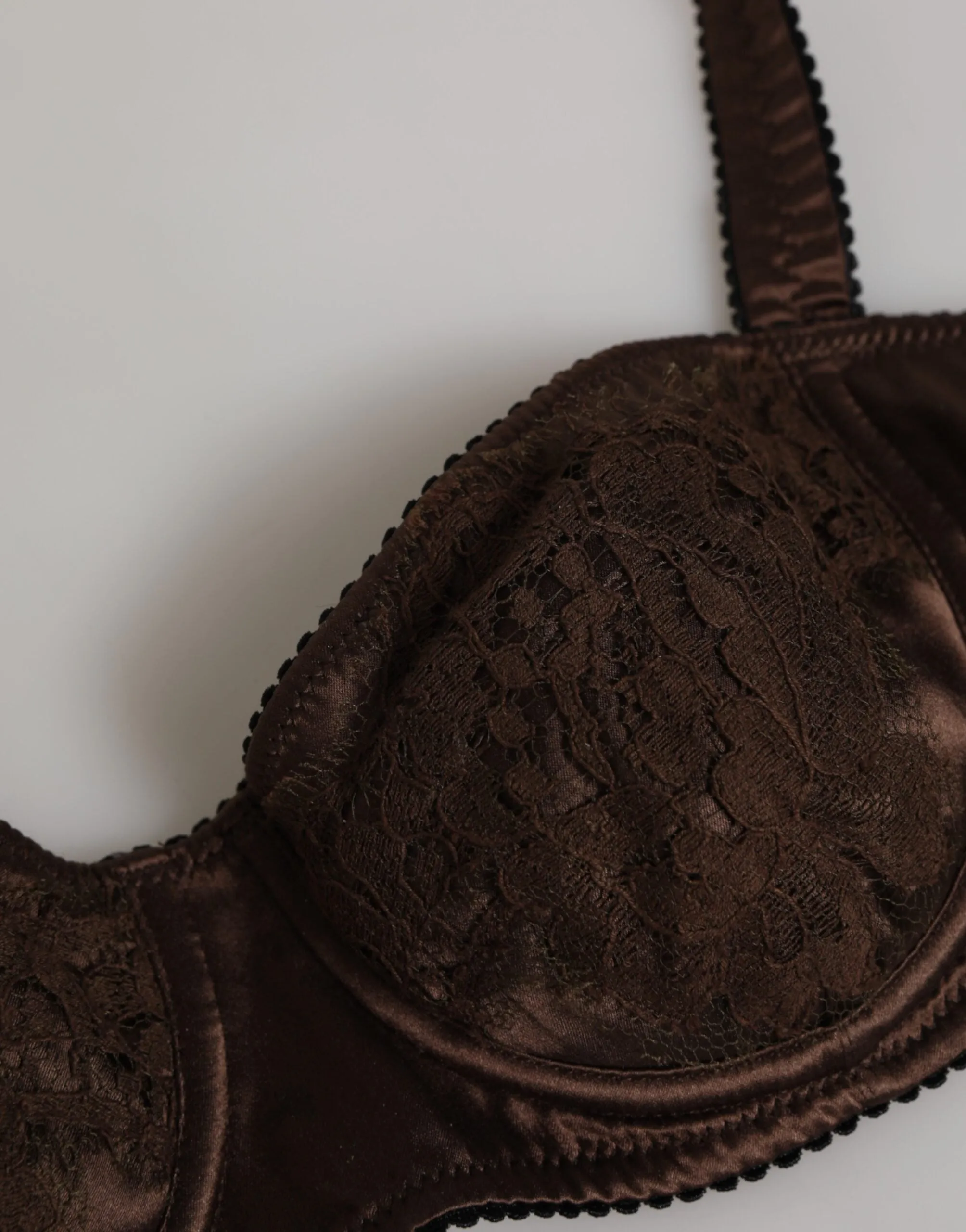 Dolce & Gabbana Brown Silk Underwired Balconette Bra Underwear sold by Siebentaschen product image thumbnail 3