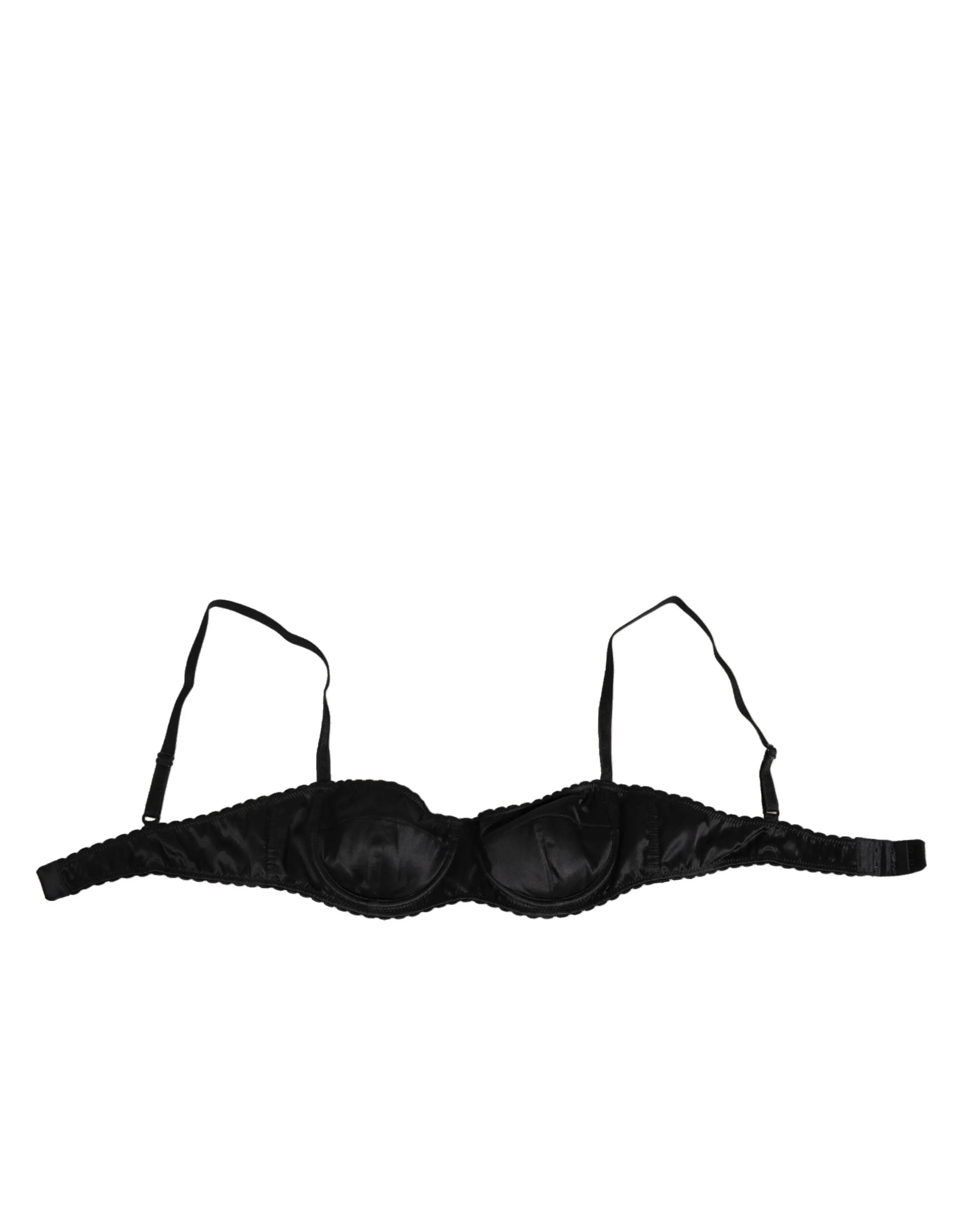 Dolce & Gabbana Black Silk Underwired Balconette Bra Underwear sold by Siebentaschen product image thumbnail 2
