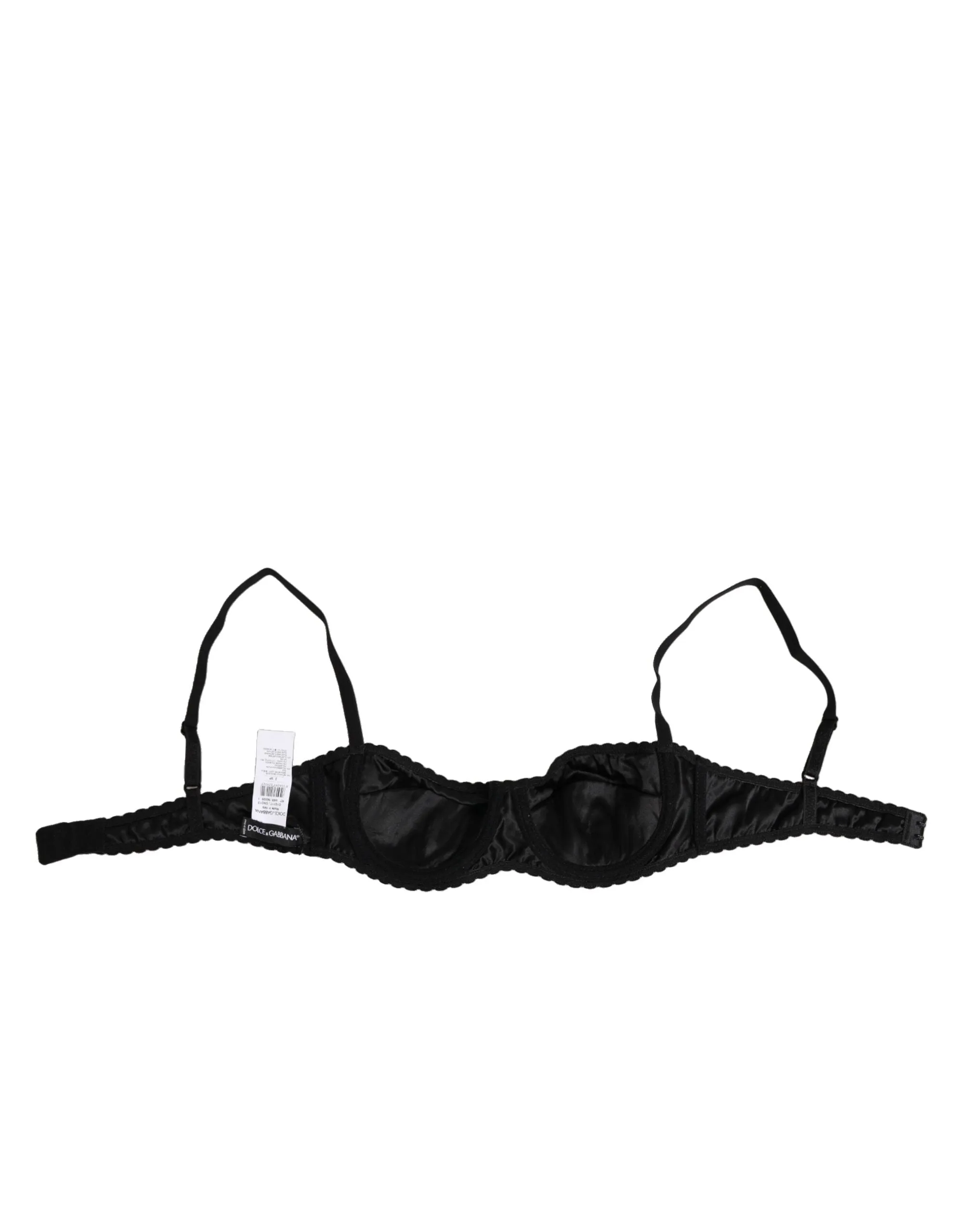 Dolce & Gabbana Black Silk Underwired Balconette Bra Underwear sold by Siebentaschen product image thumbnail 3