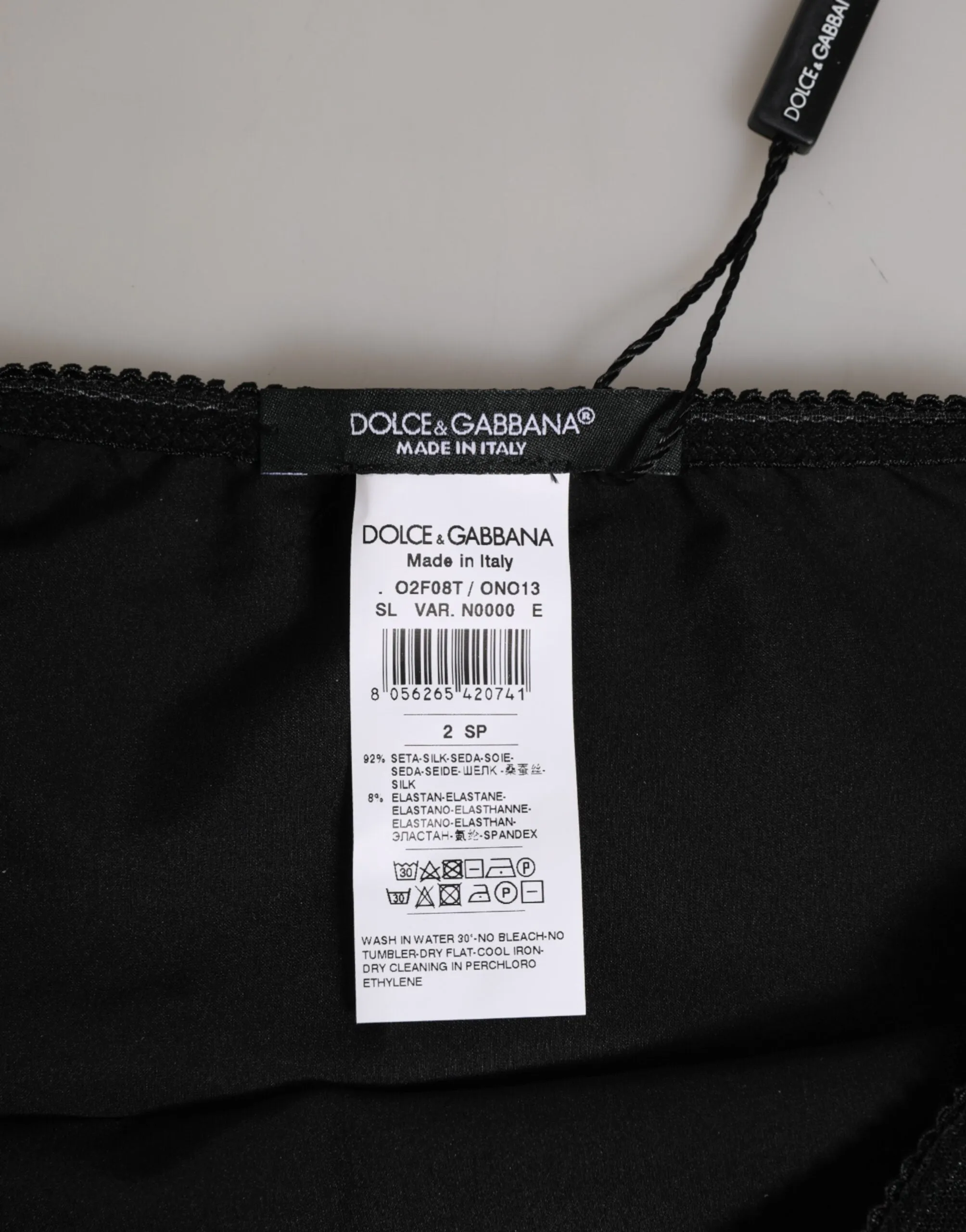 Dolce & Gabbana Black Silk Stretch High Waist Panty Underwear sold by Siebentaschen product image thumbnail 4