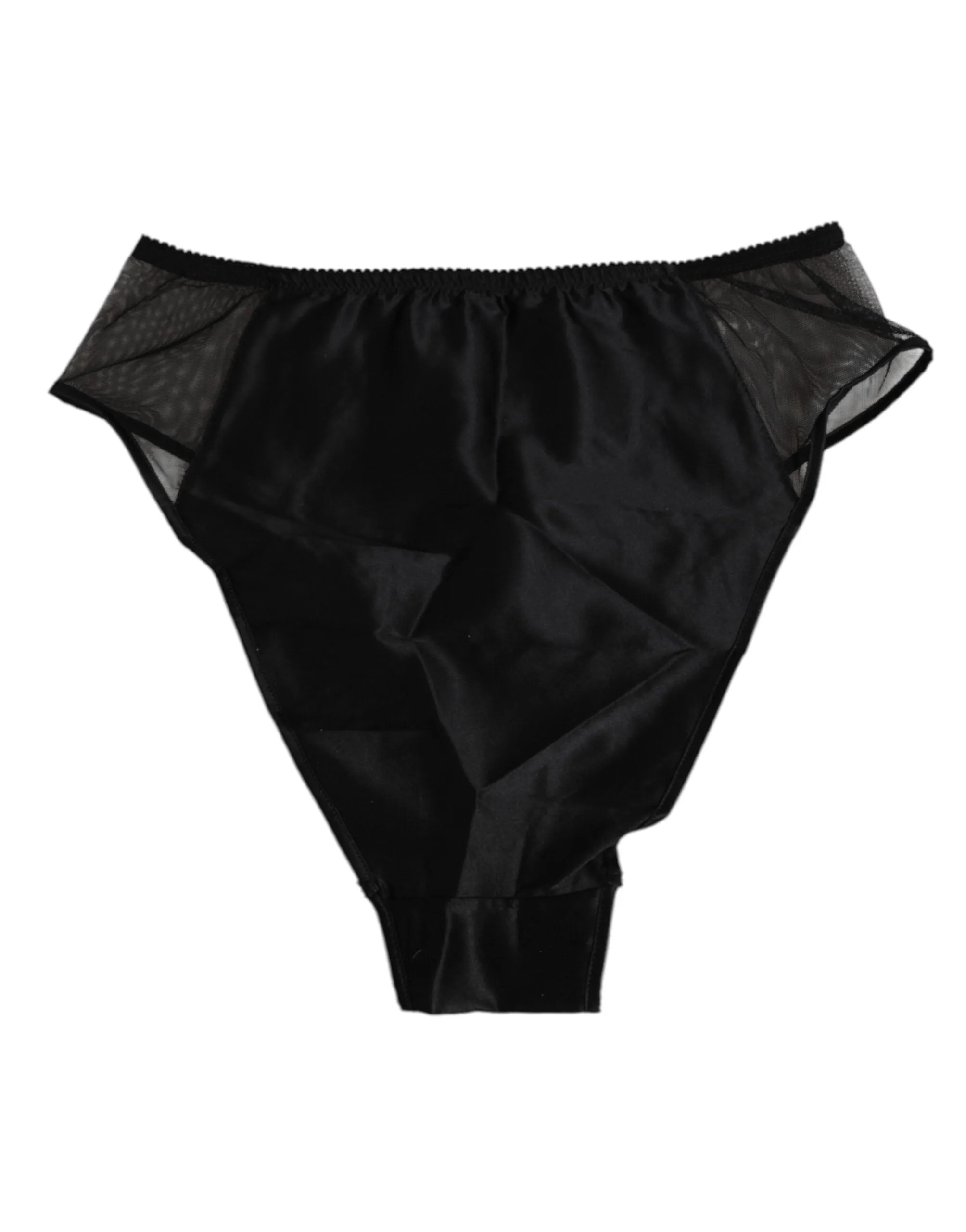 Dolce & Gabbana Black Silk Stretch High Waist Panty Underwear sold by Siebentaschen product image thumbnail 5