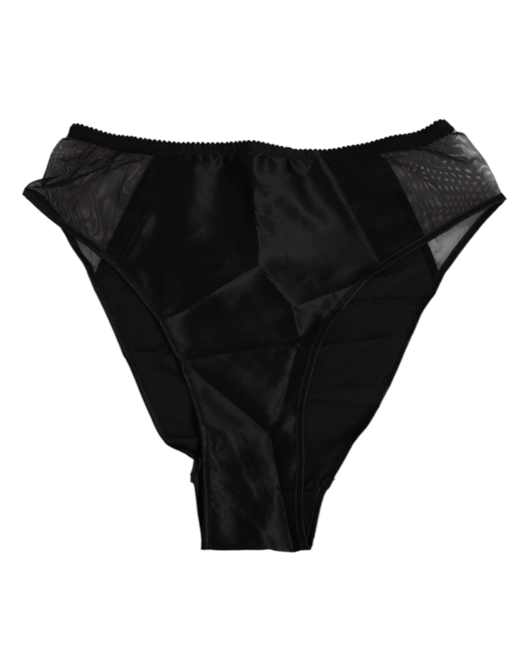 Dolce & Gabbana Black Silk Stretch High Waist Panty Underwear sold by Siebentaschen product image thumbnail 2