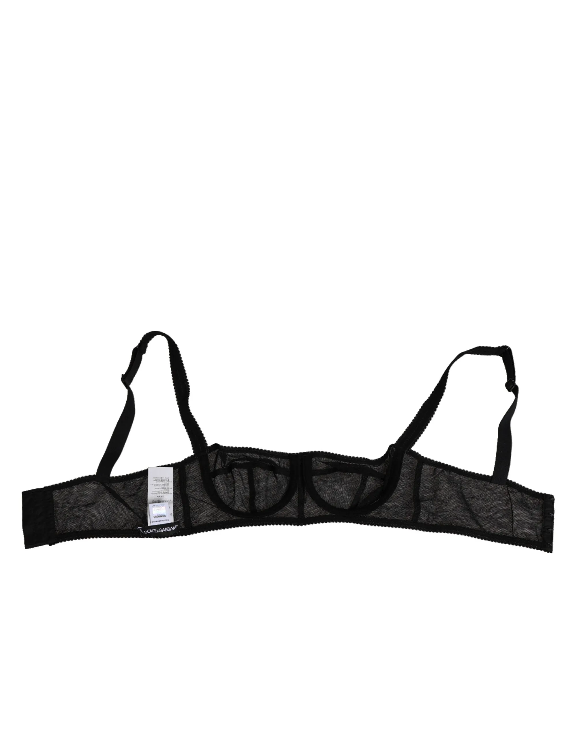 Dolce & Gabbana Black Floral Underwired Balconette Bra Underwear sold by Siebentaschen product image thumbnail 4