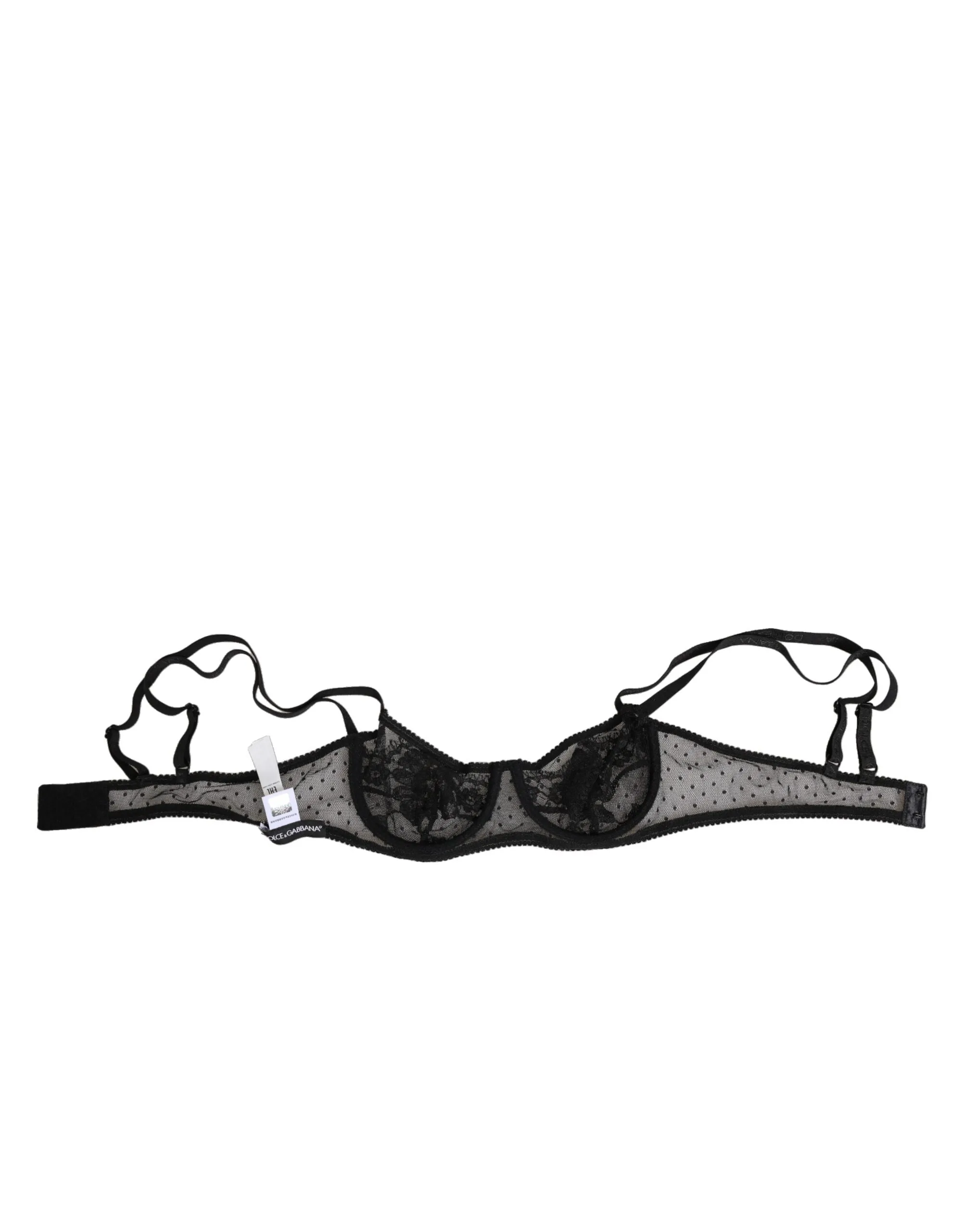 Dolce & Gabbana Black Floral Underwired Balconette Bra Underwear sold by Siebentaschen product image thumbnail 4