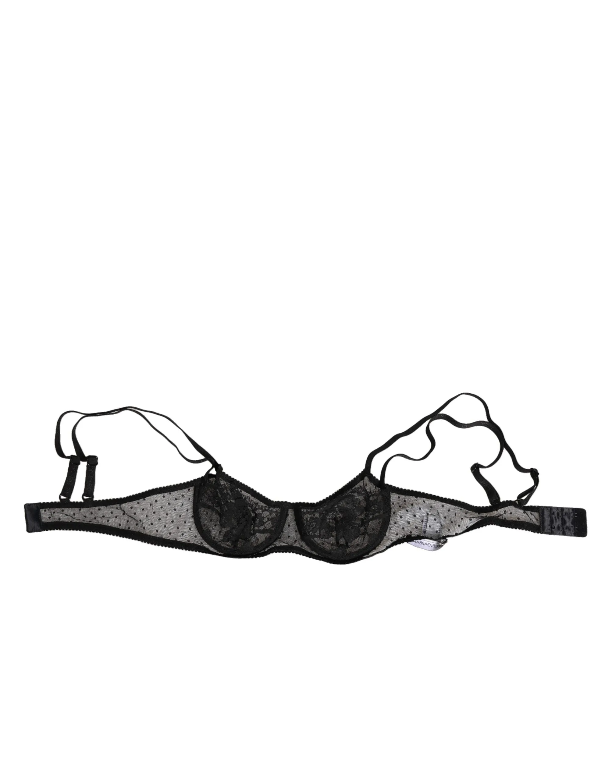 Dolce & Gabbana Black Floral Underwired Balconette Bra Underwear sold by Siebentaschen product image thumbnail 2