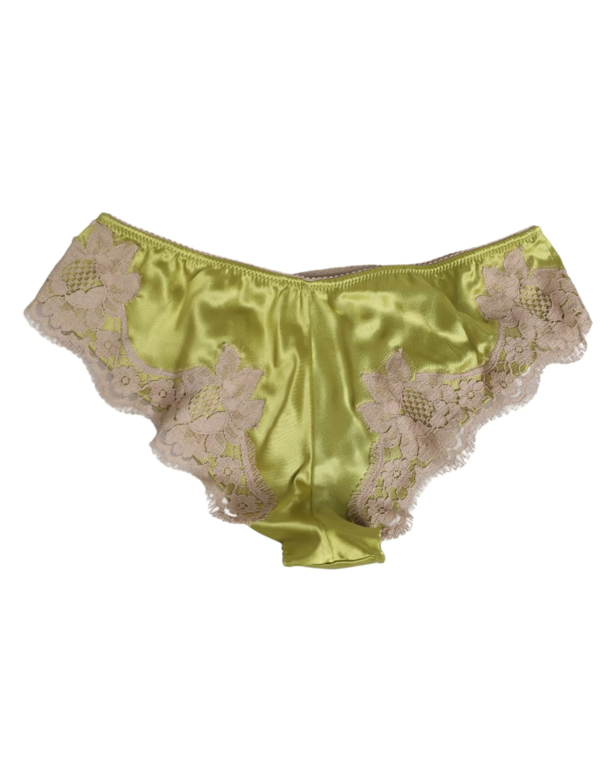 Dolce & Gabbana Green Silk Satin Floral Lace Trim Panty Underwear sold by Siebentaschen product image thumbnail 5