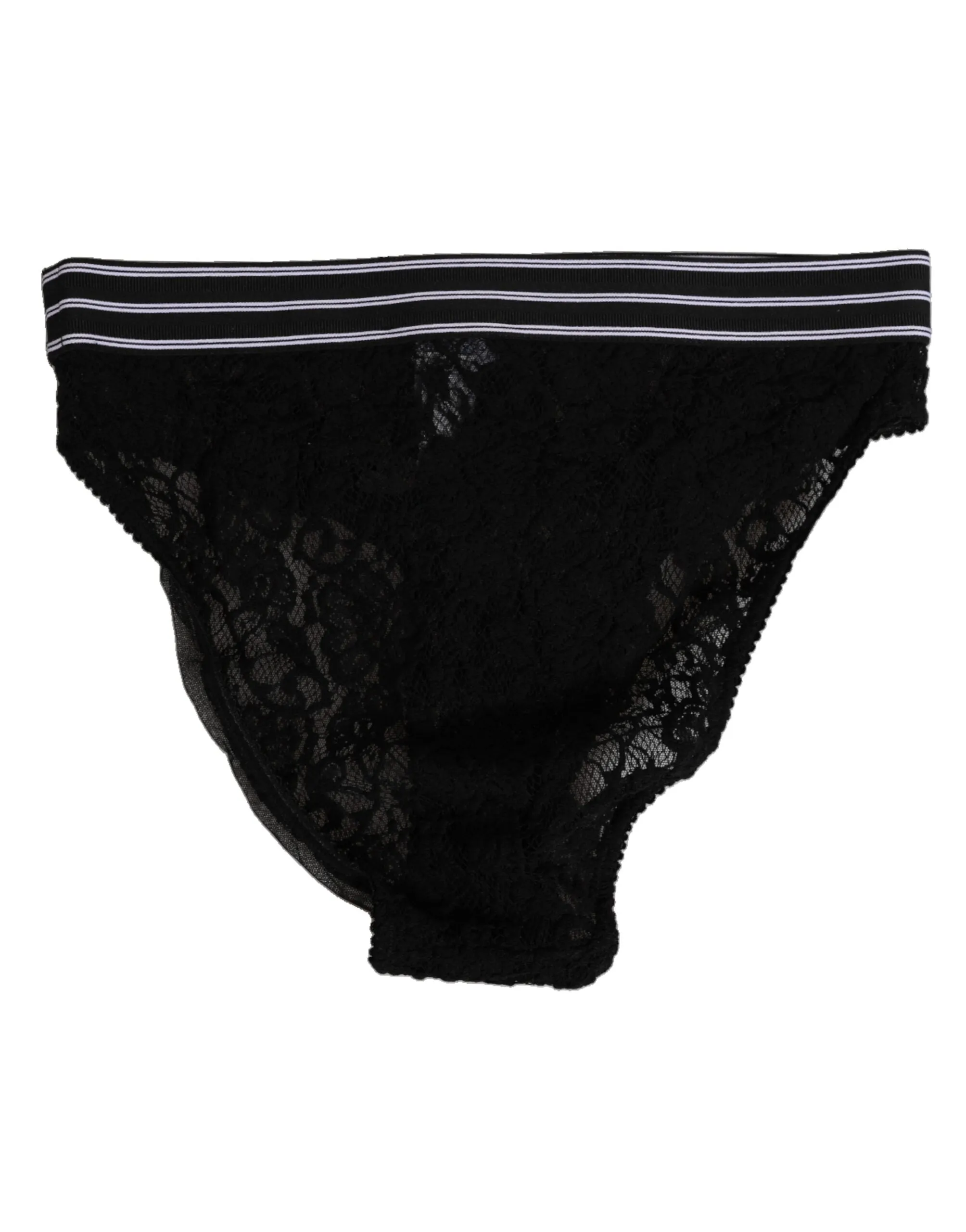 Dolce & Gabbana Black Lace Slip Brief Logo Waistband Underwear sold by Siebentaschen product image thumbnail 5
